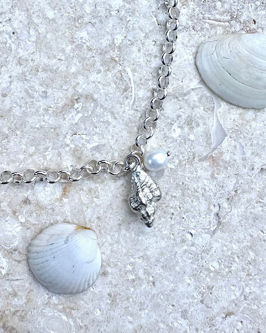 Sterling Silver Spiral Shell Bracelet