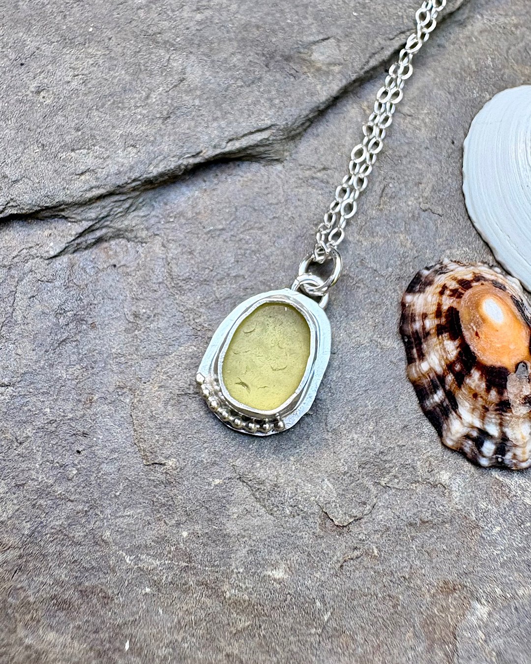 Sea Glass Necklace - North Star over Sea