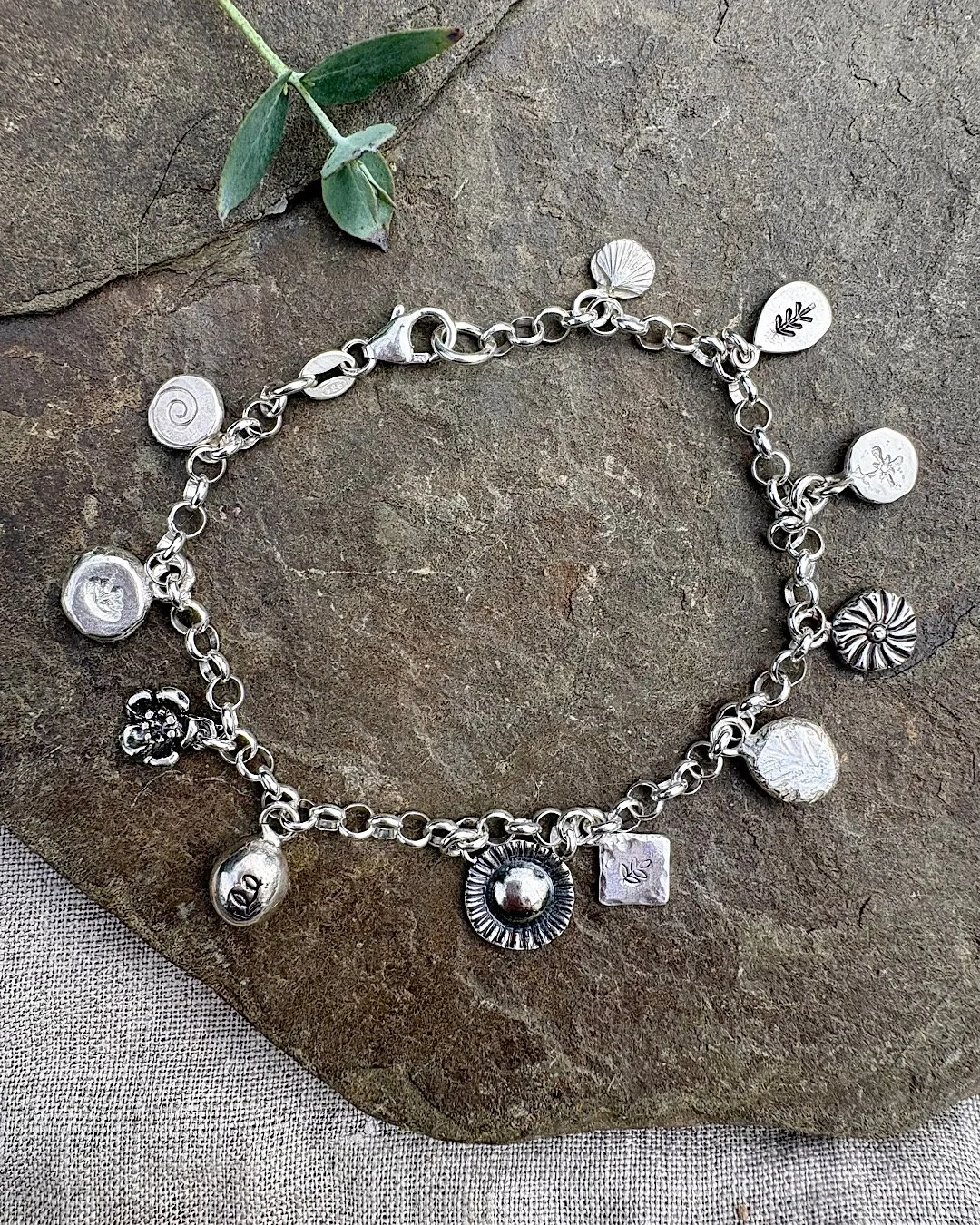 "Inspire Me" Silver Charm Bracelet
