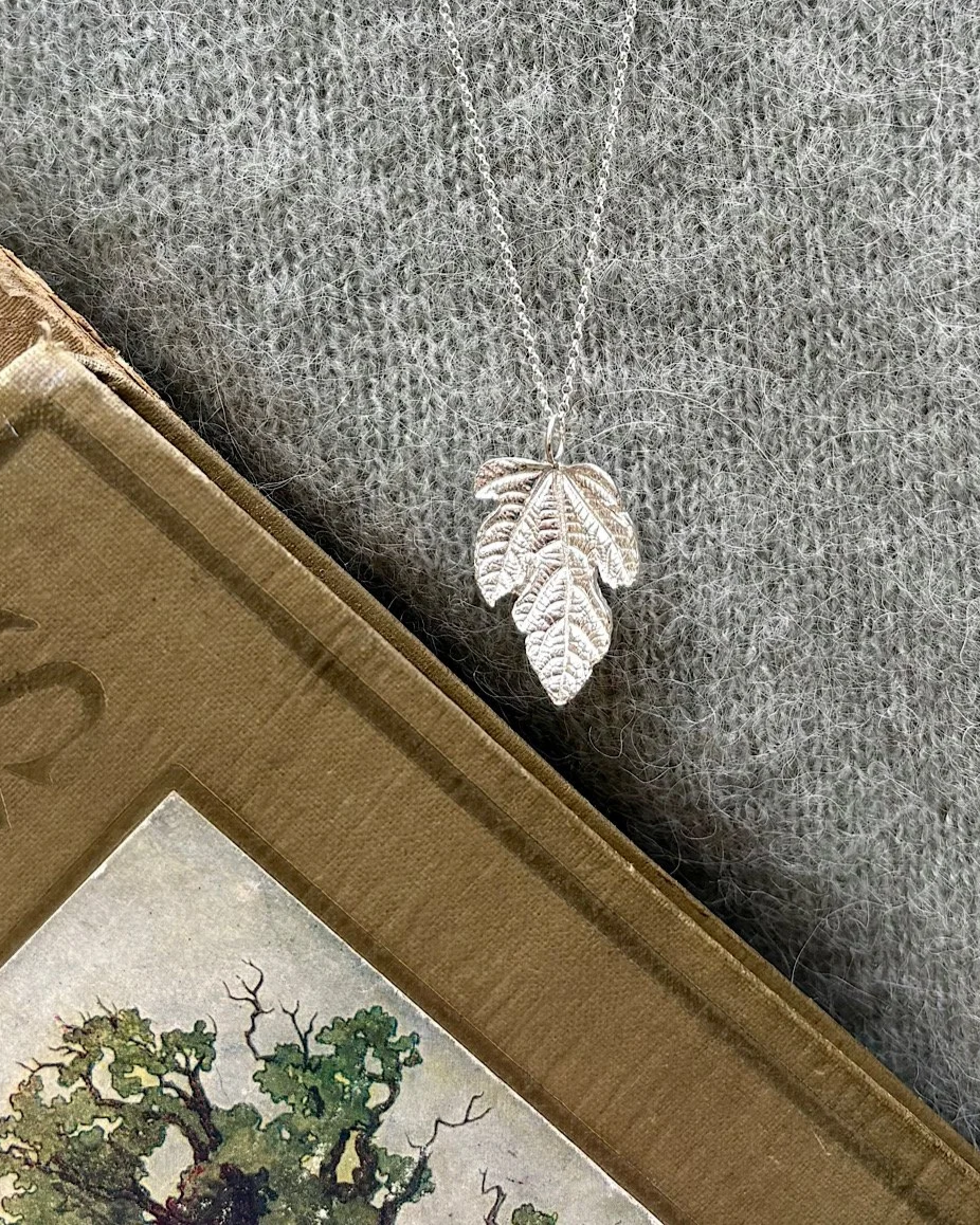 Sterling Silver Fig Leaf Necklace
