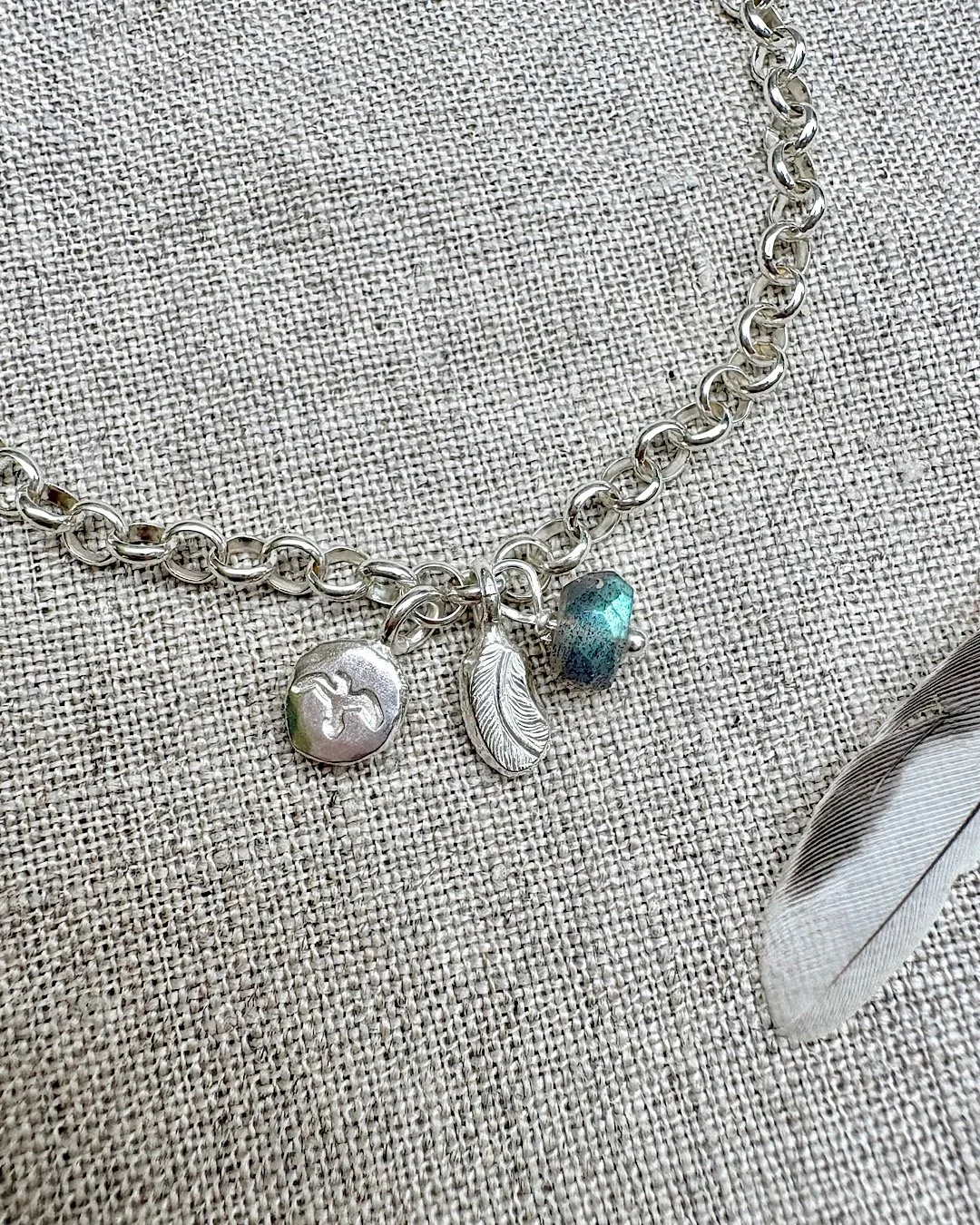Silver Bird and Feather Bracelet: Taking Flight