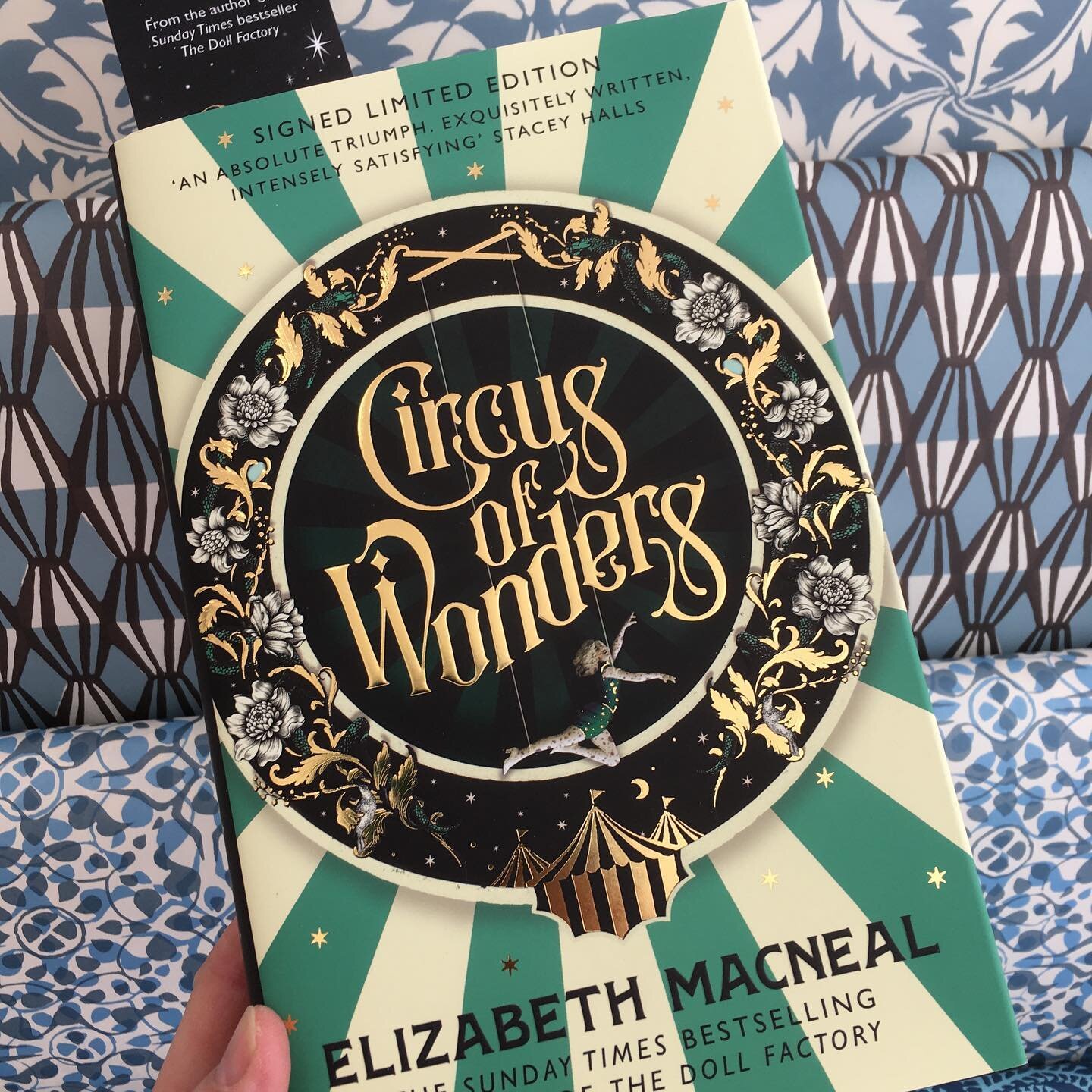 Oh my! Circus of Wonders is simply gorgeous! The sprayed edges are amazing - we&rsquo;ll have to put it on the shelf the wrong way round! We have signed copies! Buy it, read it, frame it! @elizabethmacneal @panmacmillan @panmacpinboard @panmacnorth #