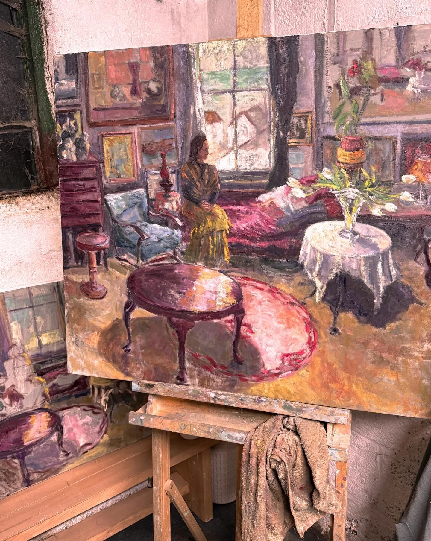 Spending the winter enjoying some time focusing on interior projects. This piece includes my lovely model and the view through the window of Portscatho.