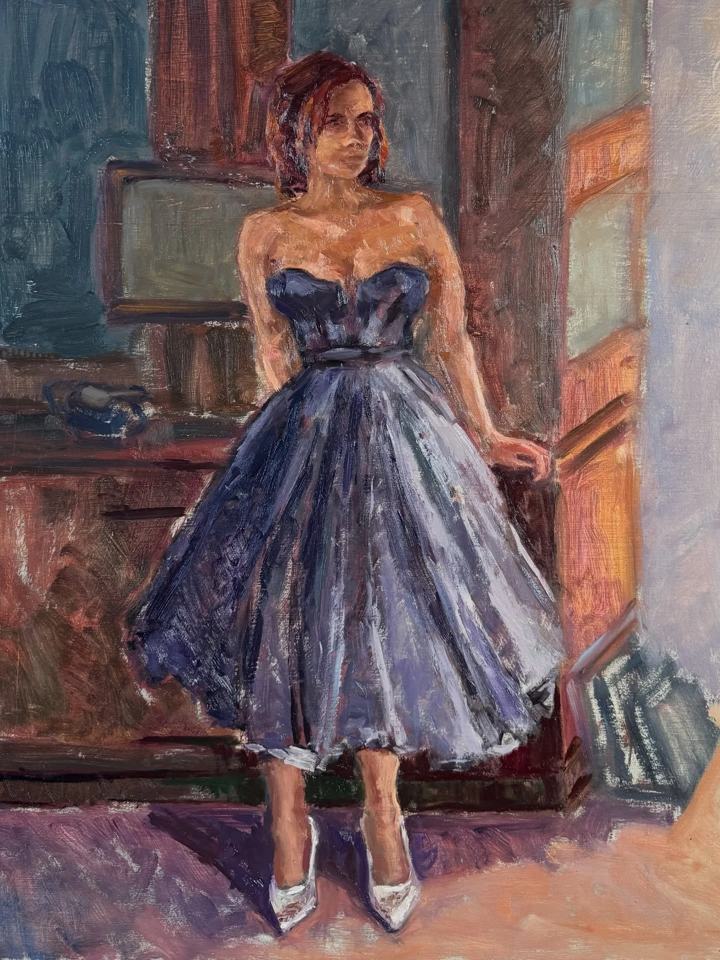 A session with my lovely model in The New Gallery studio. 
#oilpainting #figurepainting #oilartist #figurativepaintings