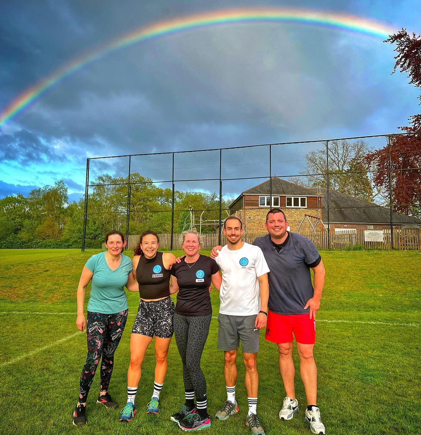 Rainbow came out for our first Thursday group PT session 🌈 that&rsquo;s a good sign for sure! 💙