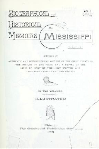 Inside cover of: Biographical and Historical Memoirs of Mississippi