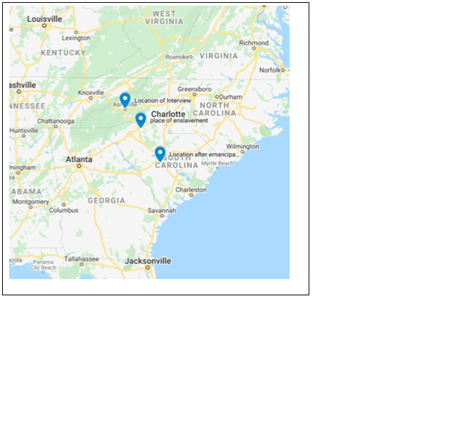 Map showing Fannie’s life