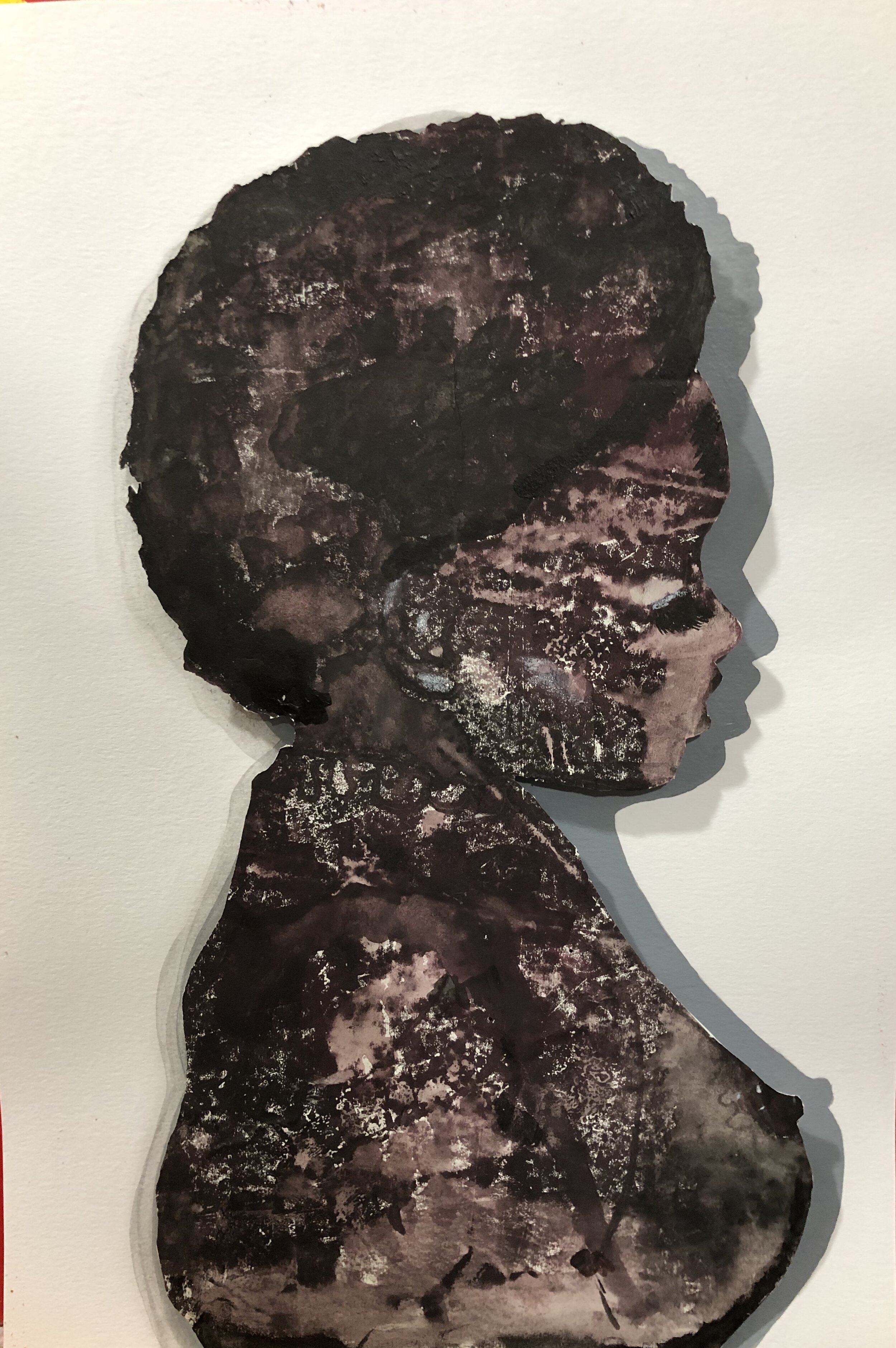 Mono Print 3d Mixed Media 60x30cm on Paper
