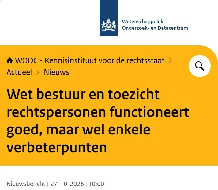 Evaluatie WBTR: wet werkt, maar intern toezicht bij stichtingen verdient versterking