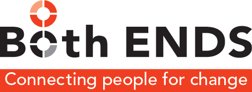 Logo van Both ENDS met de slogan 'Connecting people for change' op een witte achtergrond.