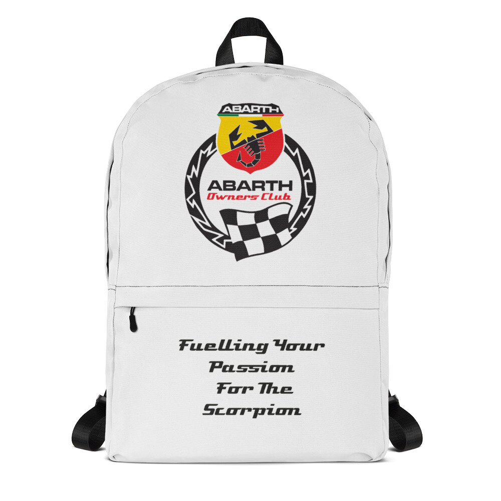 ABARTH Racing Team Backpack - White w/ Red Graphics