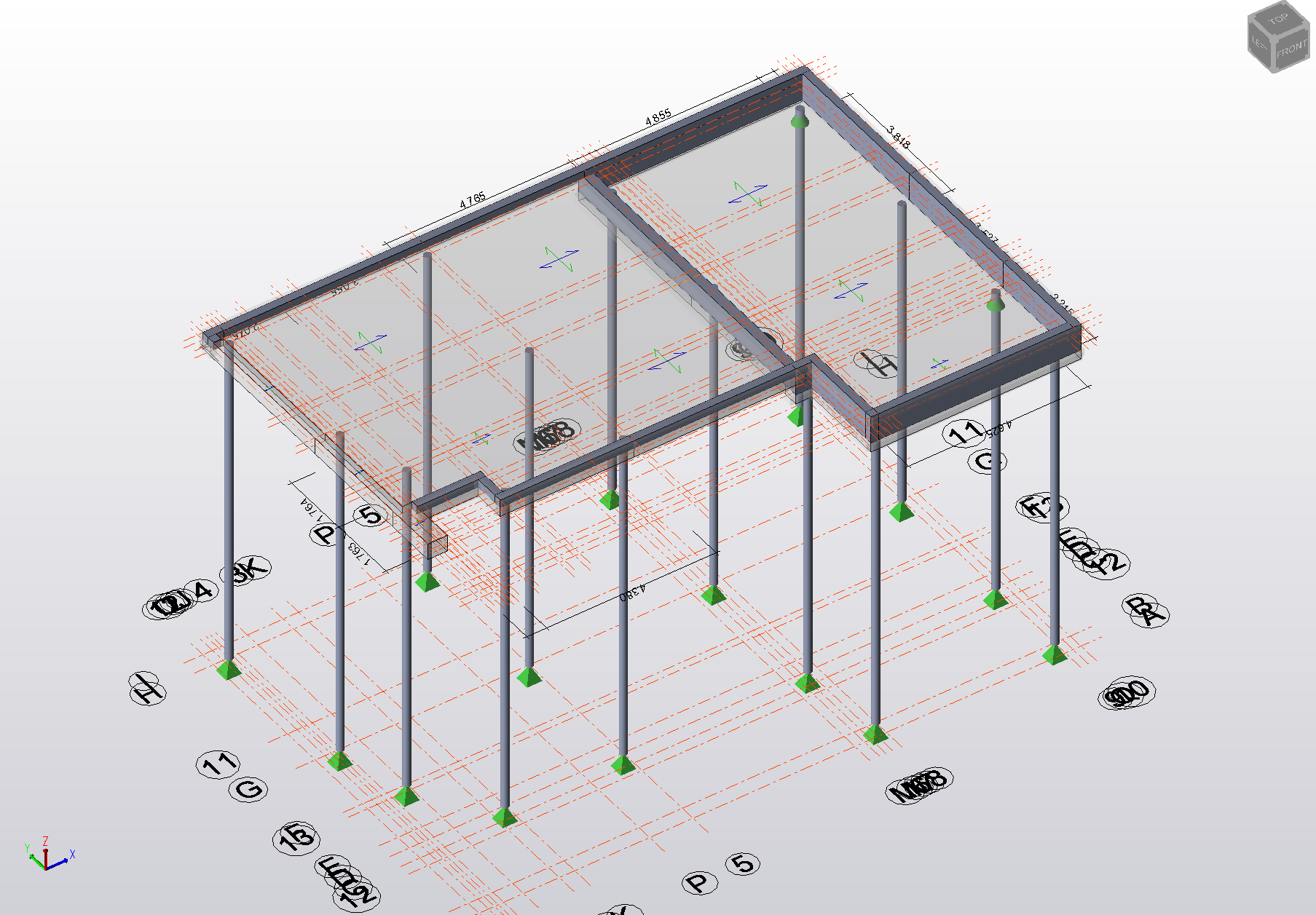 Piled Raft Tekla Structural designer FE model.png