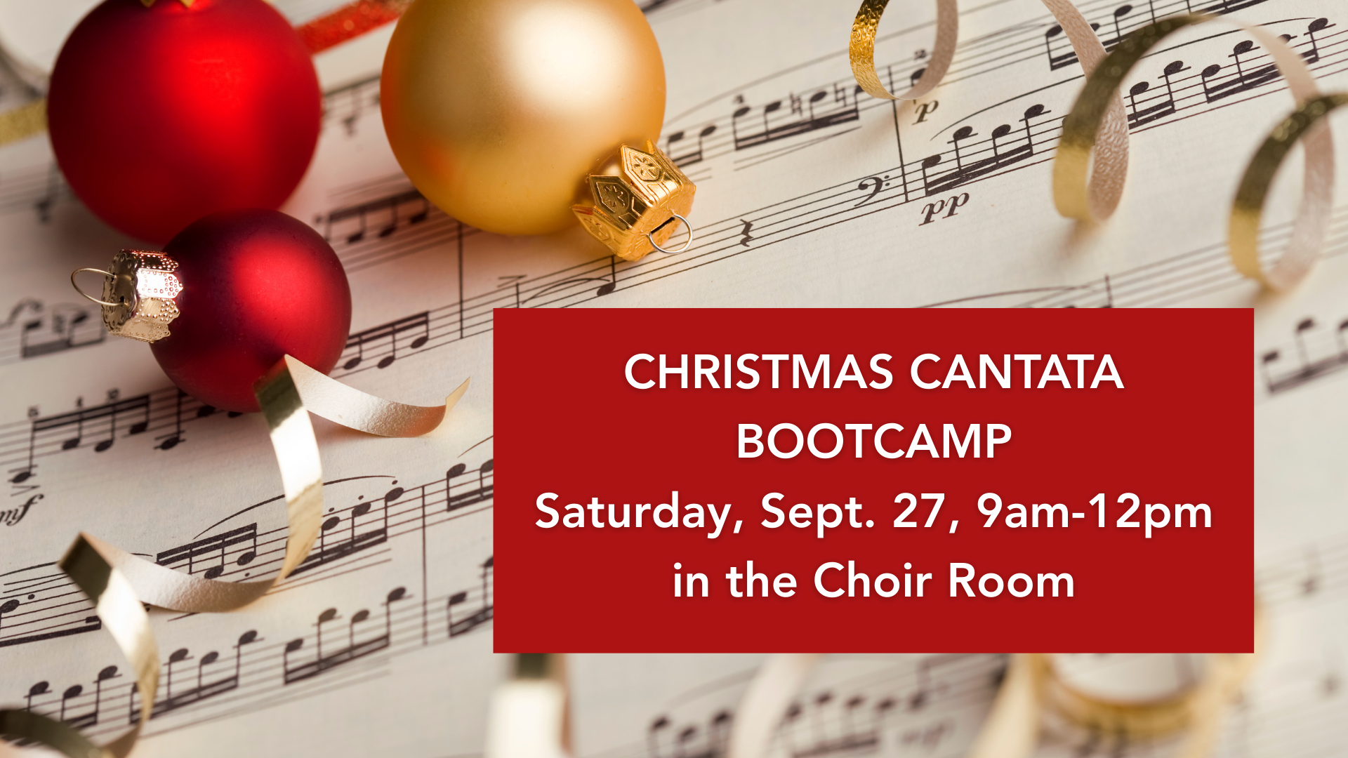 Christmas Cantata Bootcamp