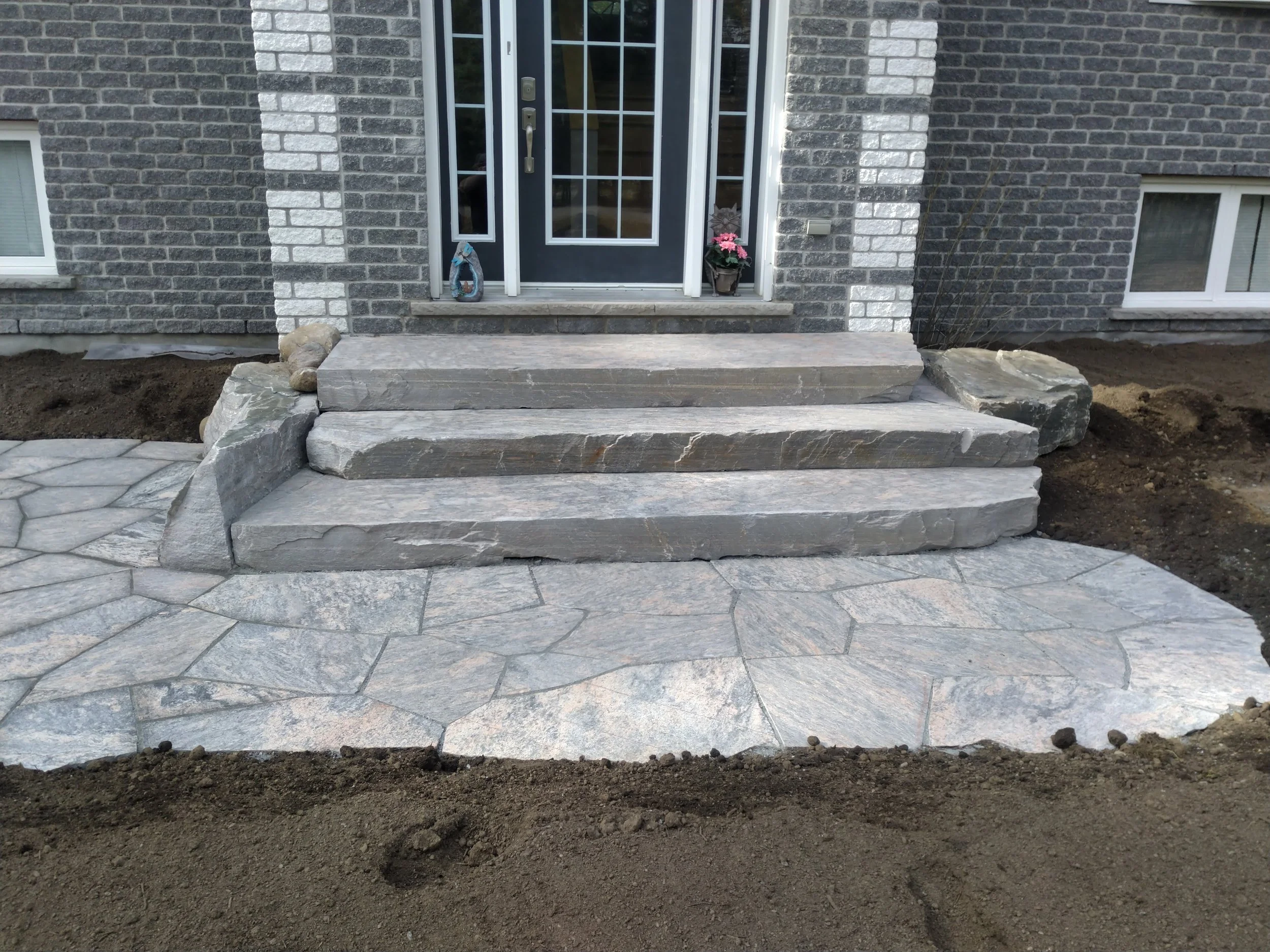 stone walkway and steps 