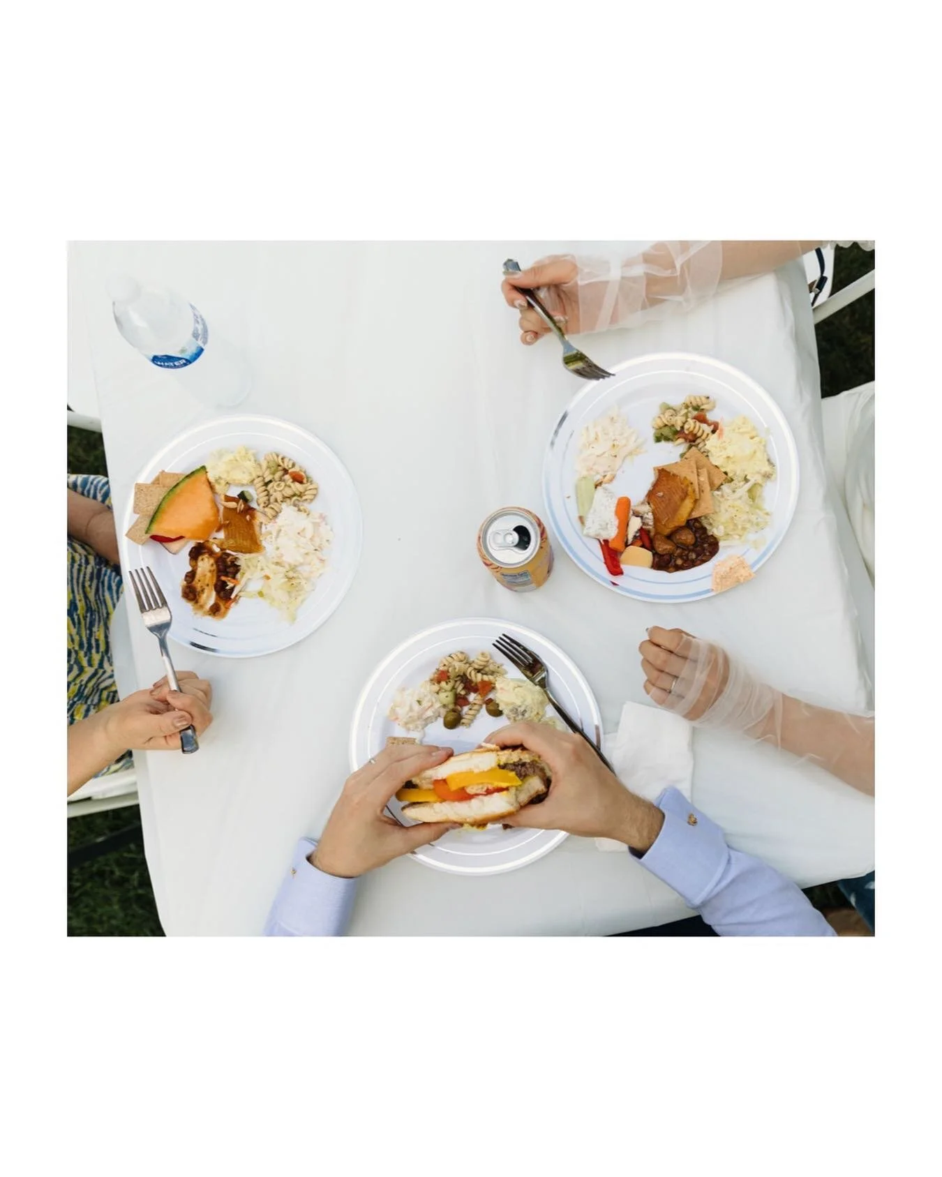 Does it get any more Midwest backyard wedding than this? 😍

I always try to get a photo of the food served at weddings, and when possible pictures of the couple&rsquo;s loaded up plates. Sometimes it&rsquo;s food that was catered and served by a hir