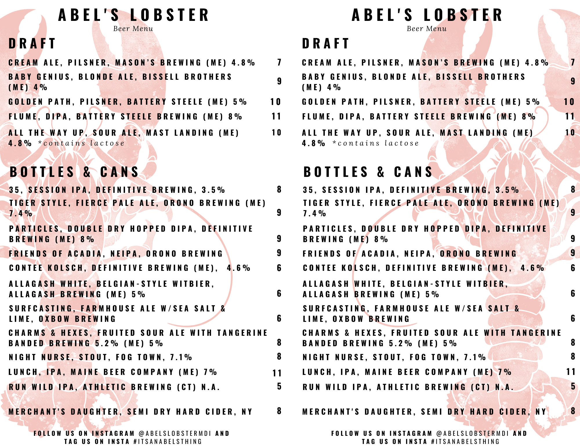 Drink — Abel's Lobster