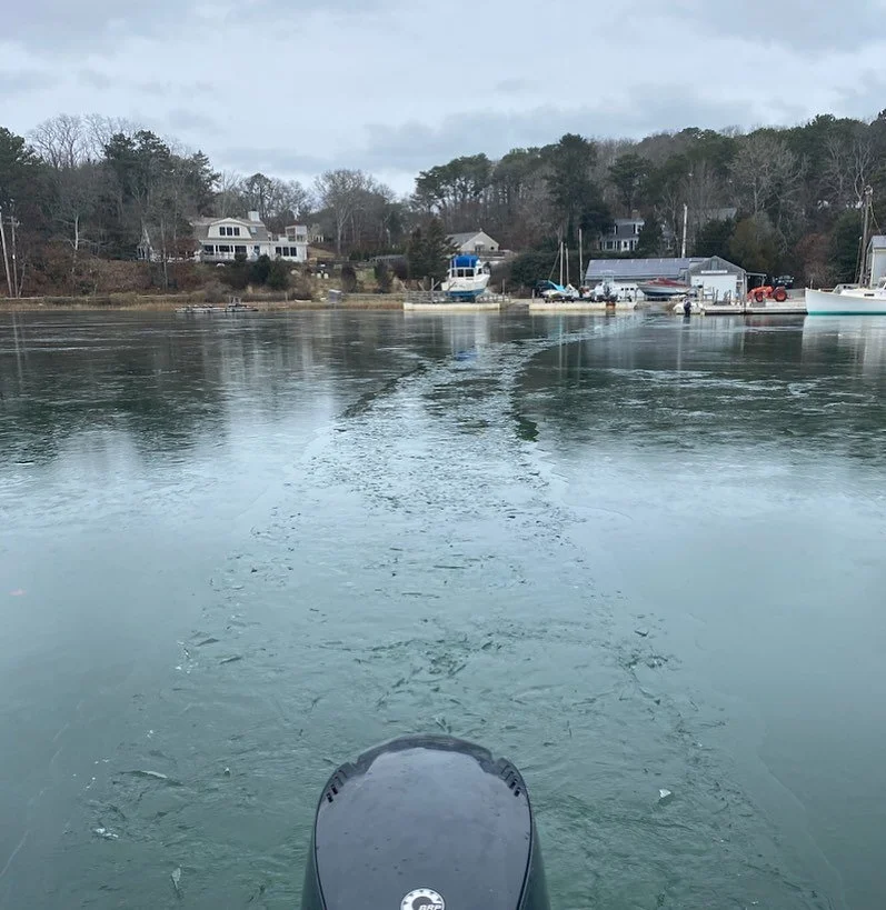 Our boat is back in action but will be tucked away for the winter soon! We traversed a thin skim of ice on Arey&rsquo;s Pond en route to haul her out yesterday! 

#boating
#conservation 
#landconservation 
#openspace 
#nature