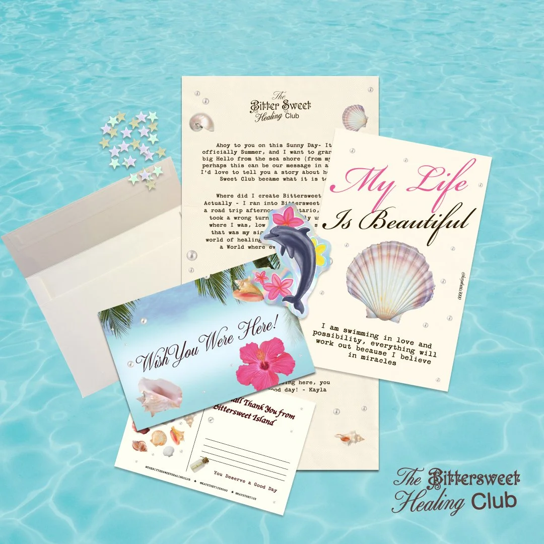 2026 Summer Snail Mail Pack: Self Care Package, Letter, Shell Mini Print, Holographic Dolphin Sticker, Snail mail club