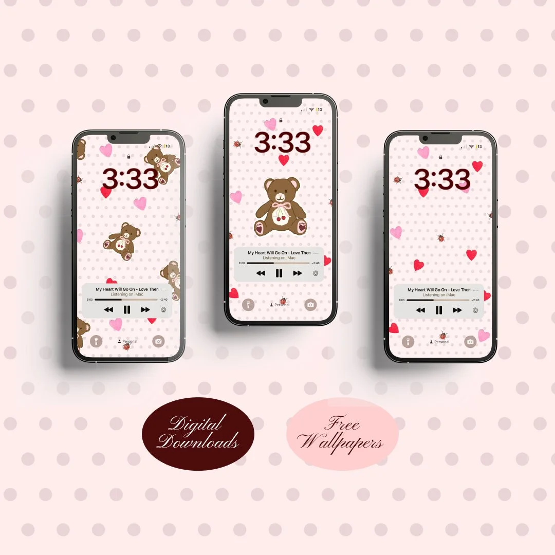Teddy Heart Ladybug Charm Phone Wallpapers
