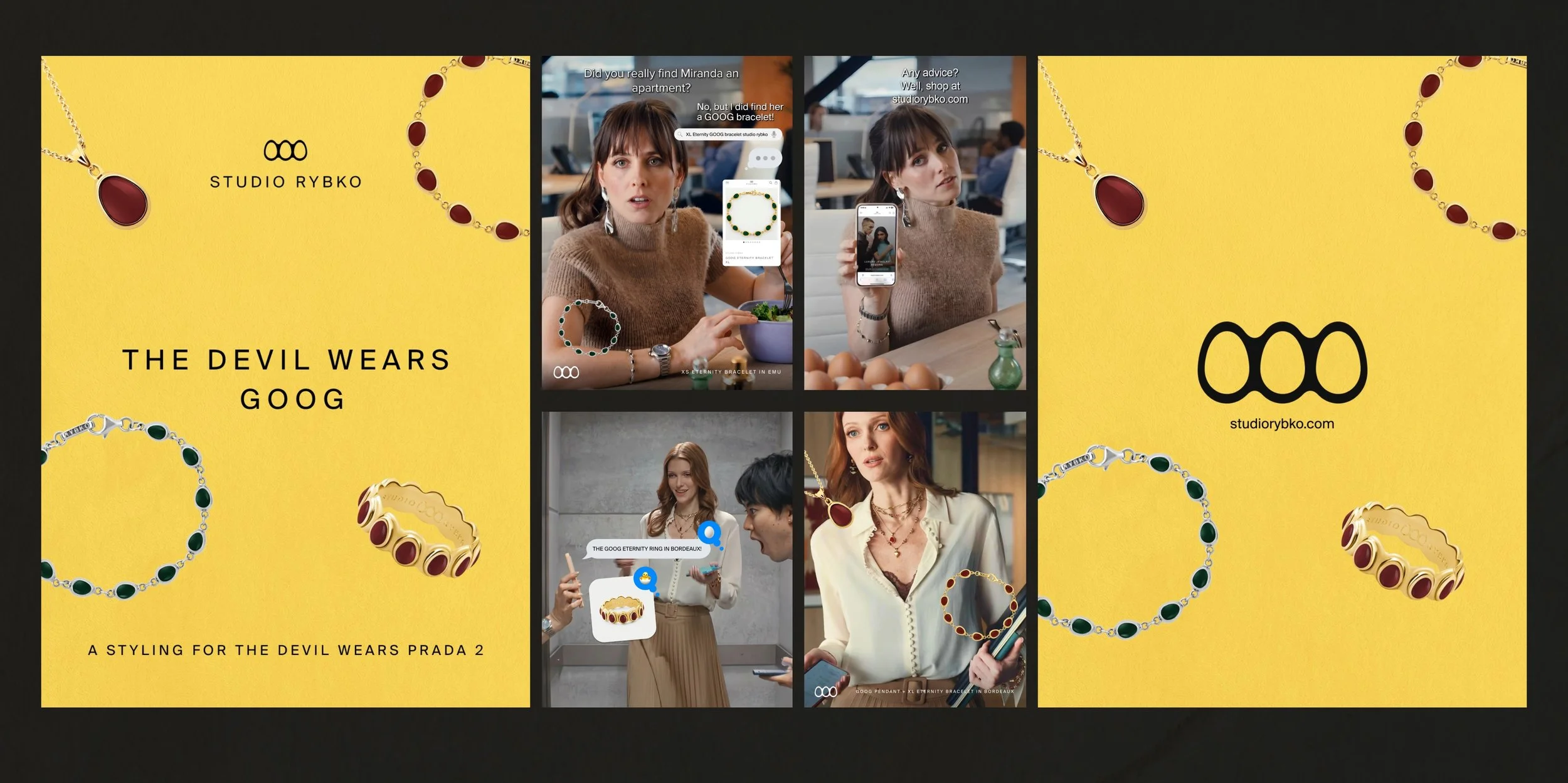 STUDIO RYBKO Social Asset for The Devil Wears Prada 2 x Zillow Rentals AD. Debuting their pieces on the actors.