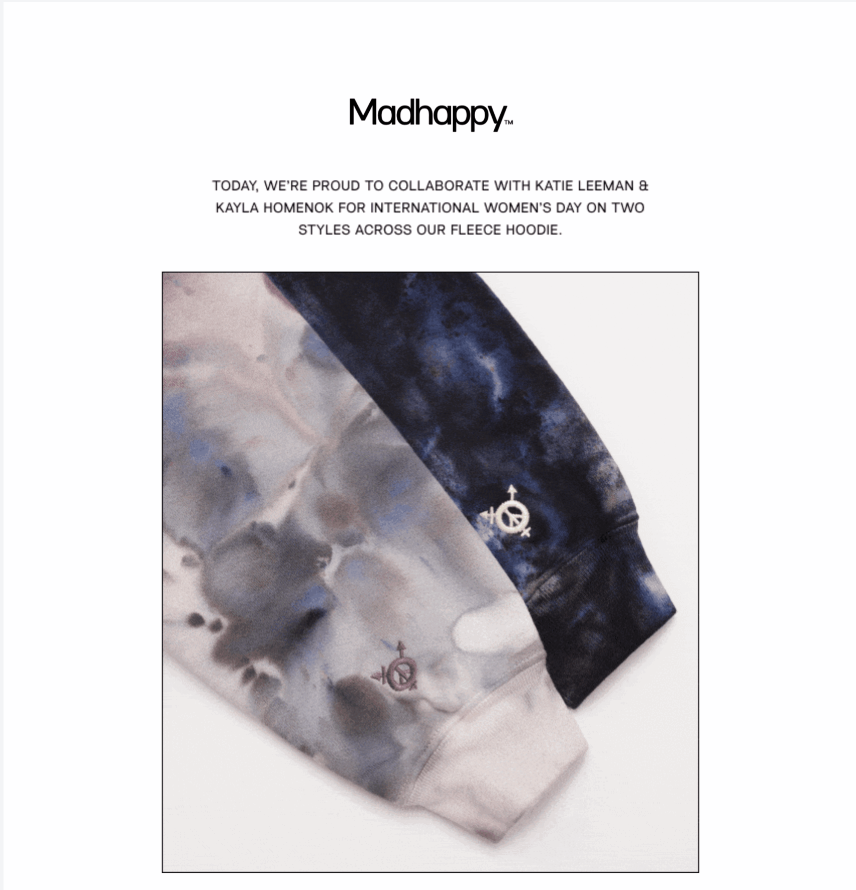 2023 Madhappy International Womens Day Collaboration with Katie Leeman & Kayla Homenok. 