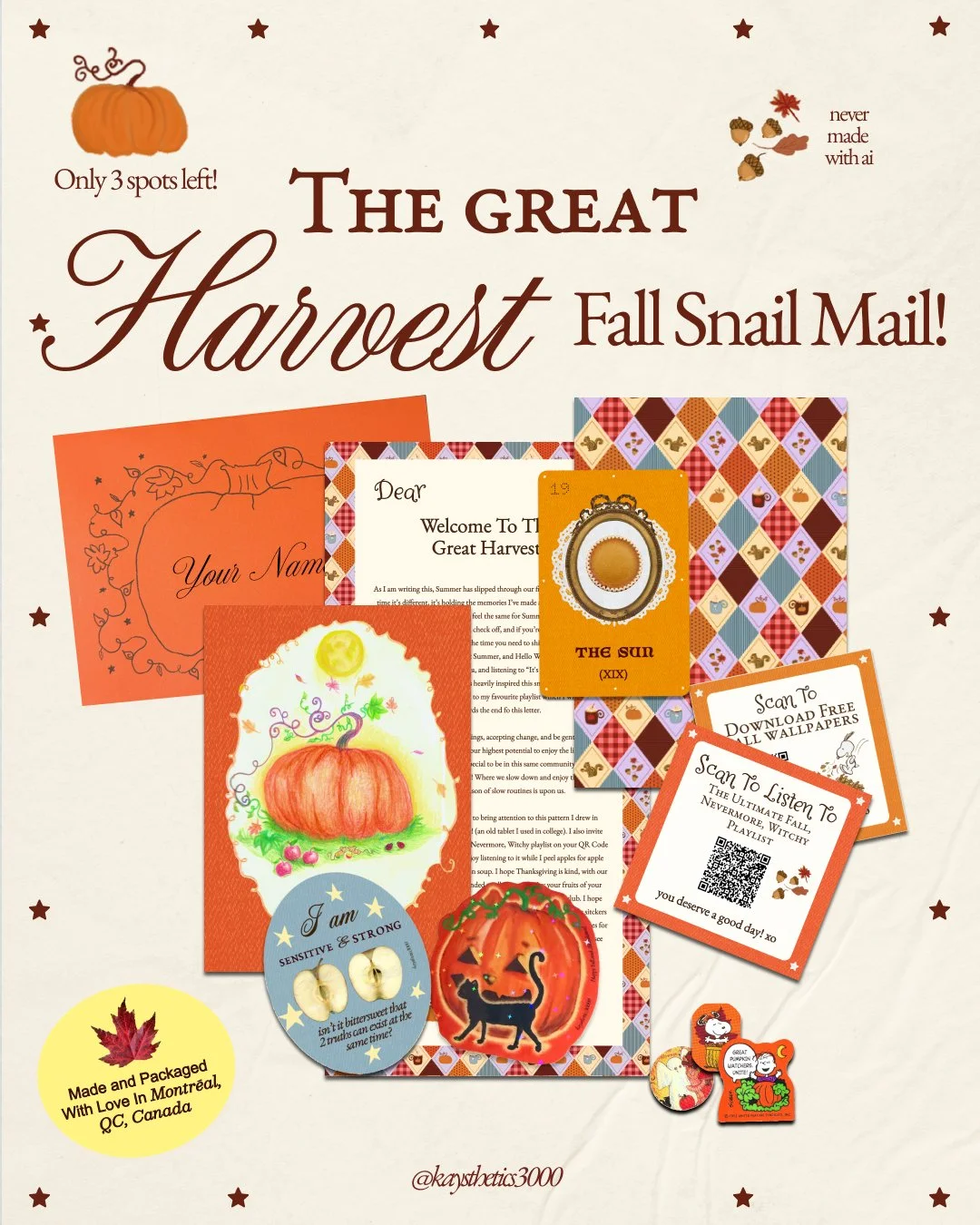 2026 Fall Mail Club 🍂🎃💌 Pick Fall scent cozy in your mailbox! Only 3 Available Snail Mail Bundles left 🕯️ Choose your own wax seal scent! A Cozy Fall Snail Mail Club for Fall.