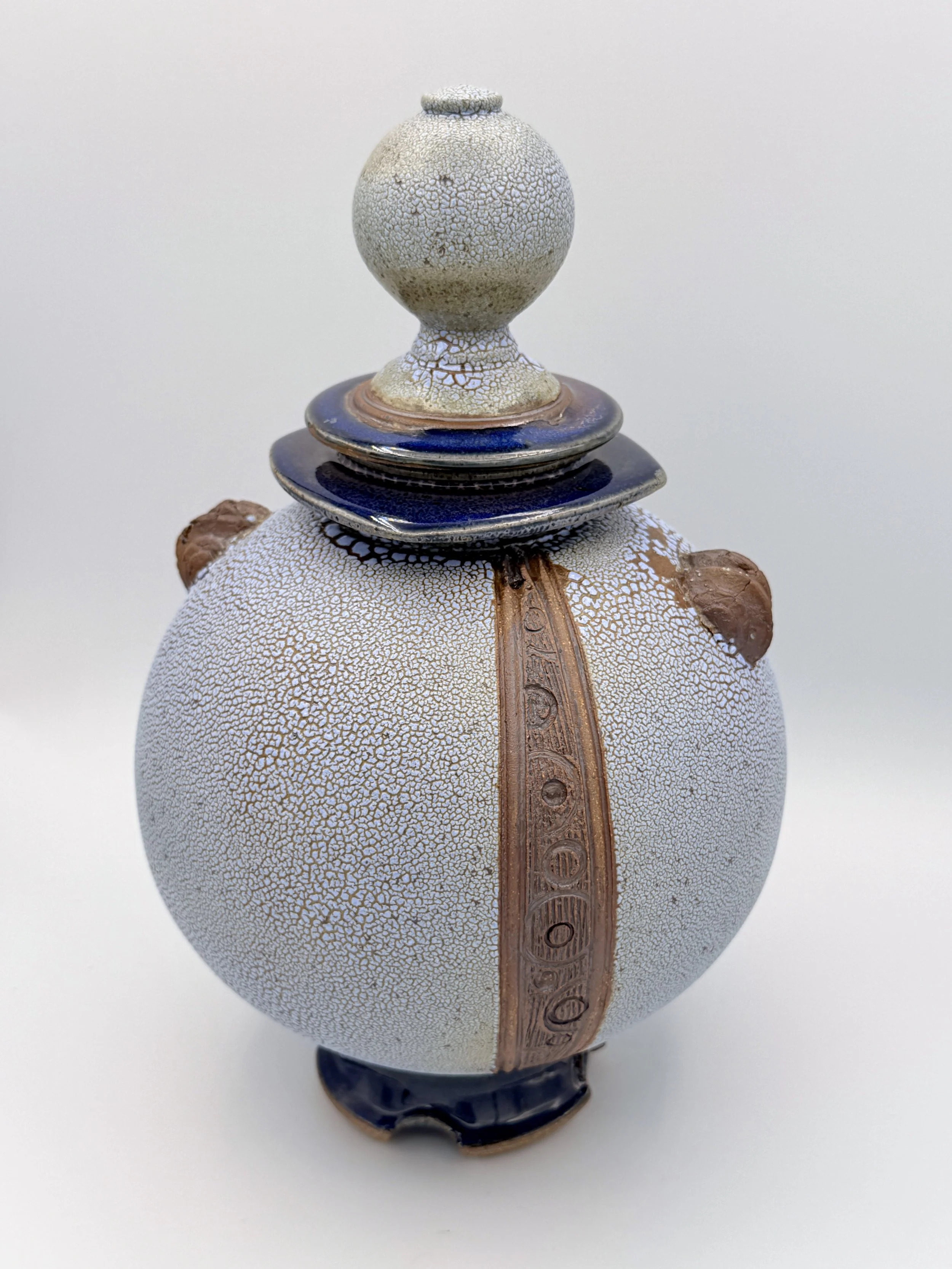 Blue Vessel with Lid