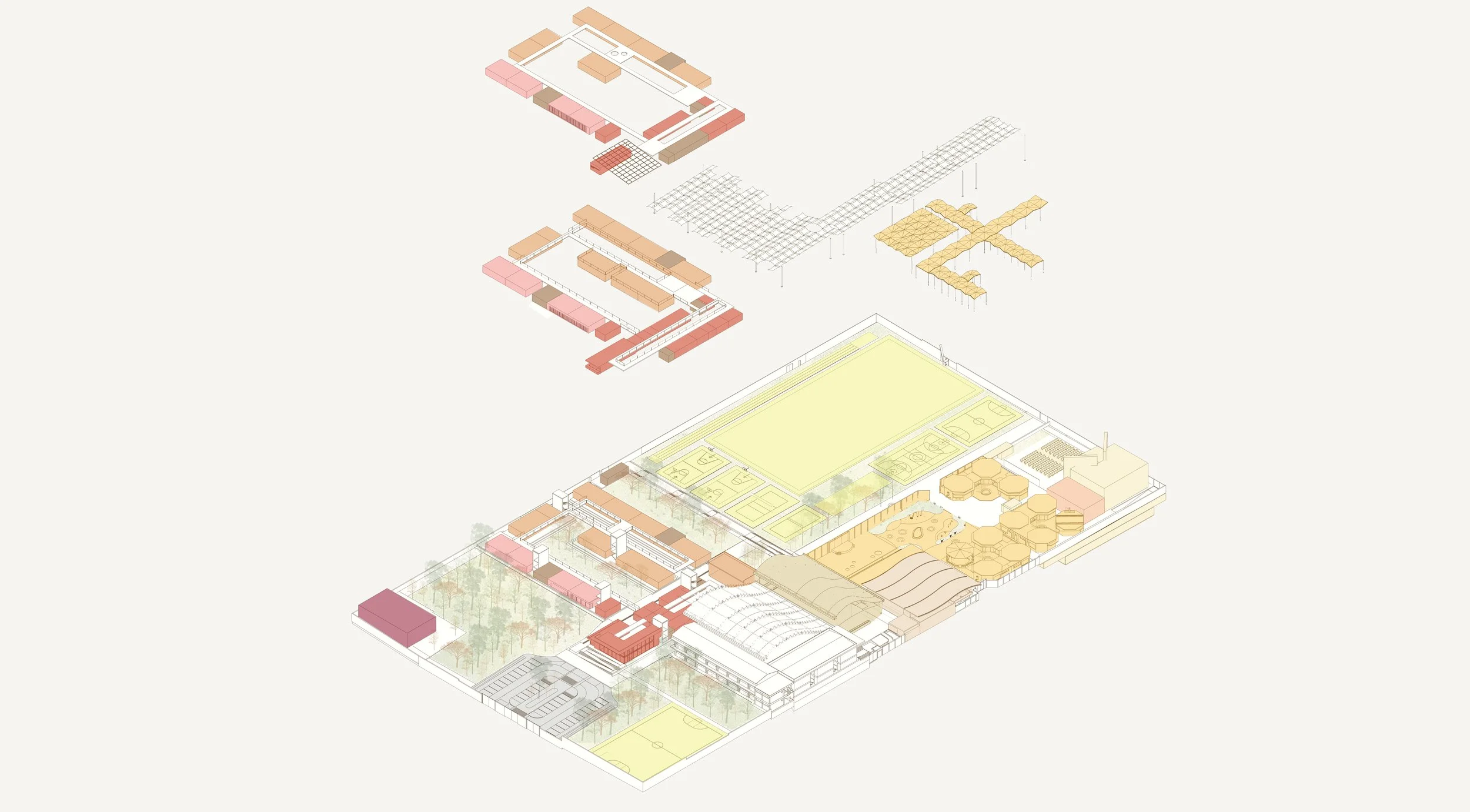 Crecer sin perder la esencia
La estrategia del master plan no consistió únicamente en incorporar nuevos espacios, sino en entender qué elementos del campus debían preservarse, cuáles podían transformarse y dónde existían oportunidades para crecer de 