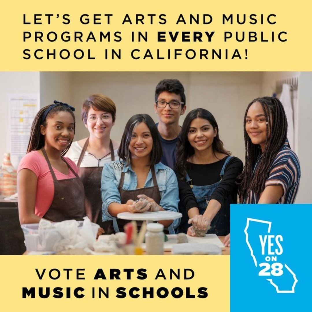 VOTE YES on Prop 28! Prop 28 will ensure that all public schools provide music and arts education in California, help kids succeed in school and in life, and doesn't raise taxes! Click on the link in our bio for more information on Prop 28. 

#prop28