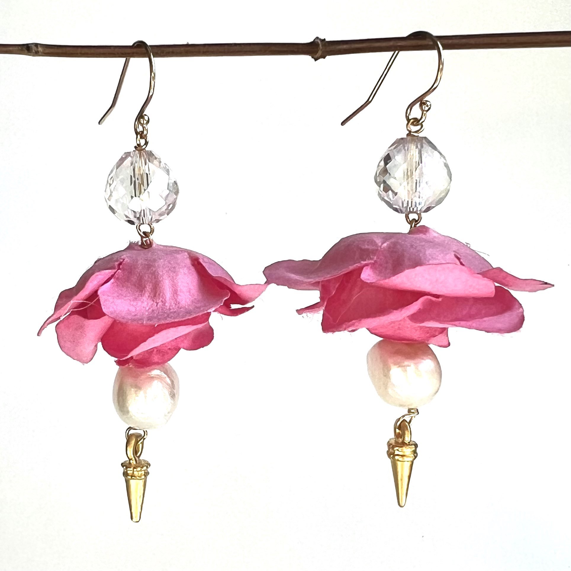 Pink Flower Dangle Earrings.jpeg