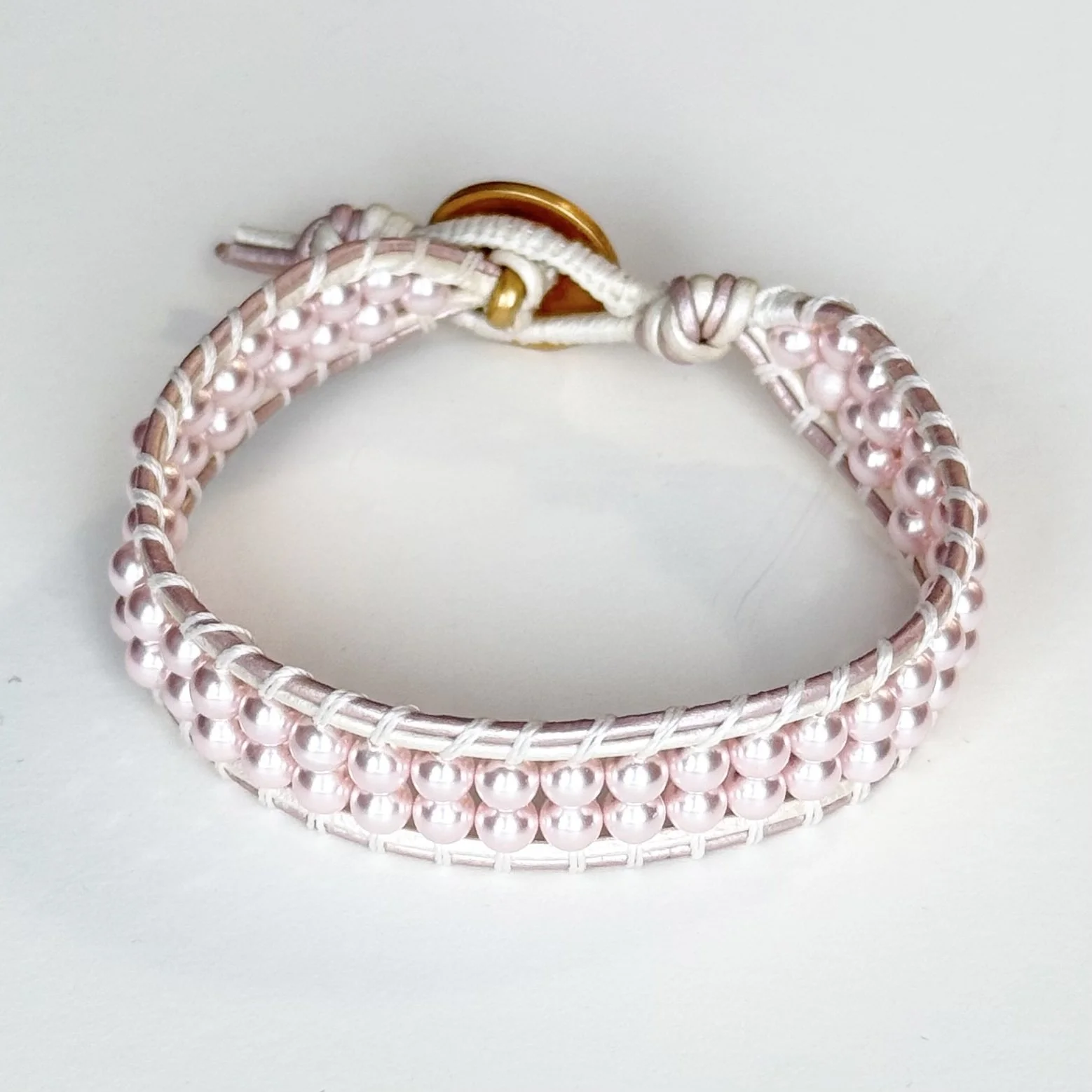 Swarovski Crystal Single Wrap Bracelet Pink Pop