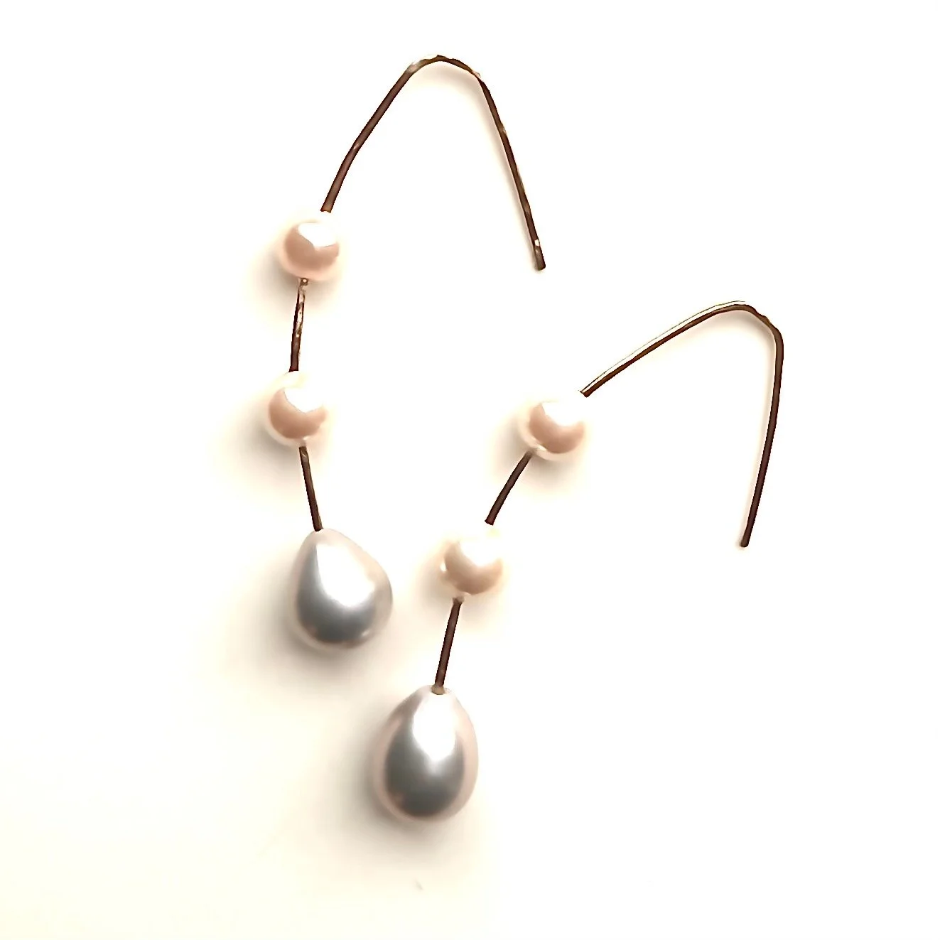 Grey Pearl Cascade Earrings
