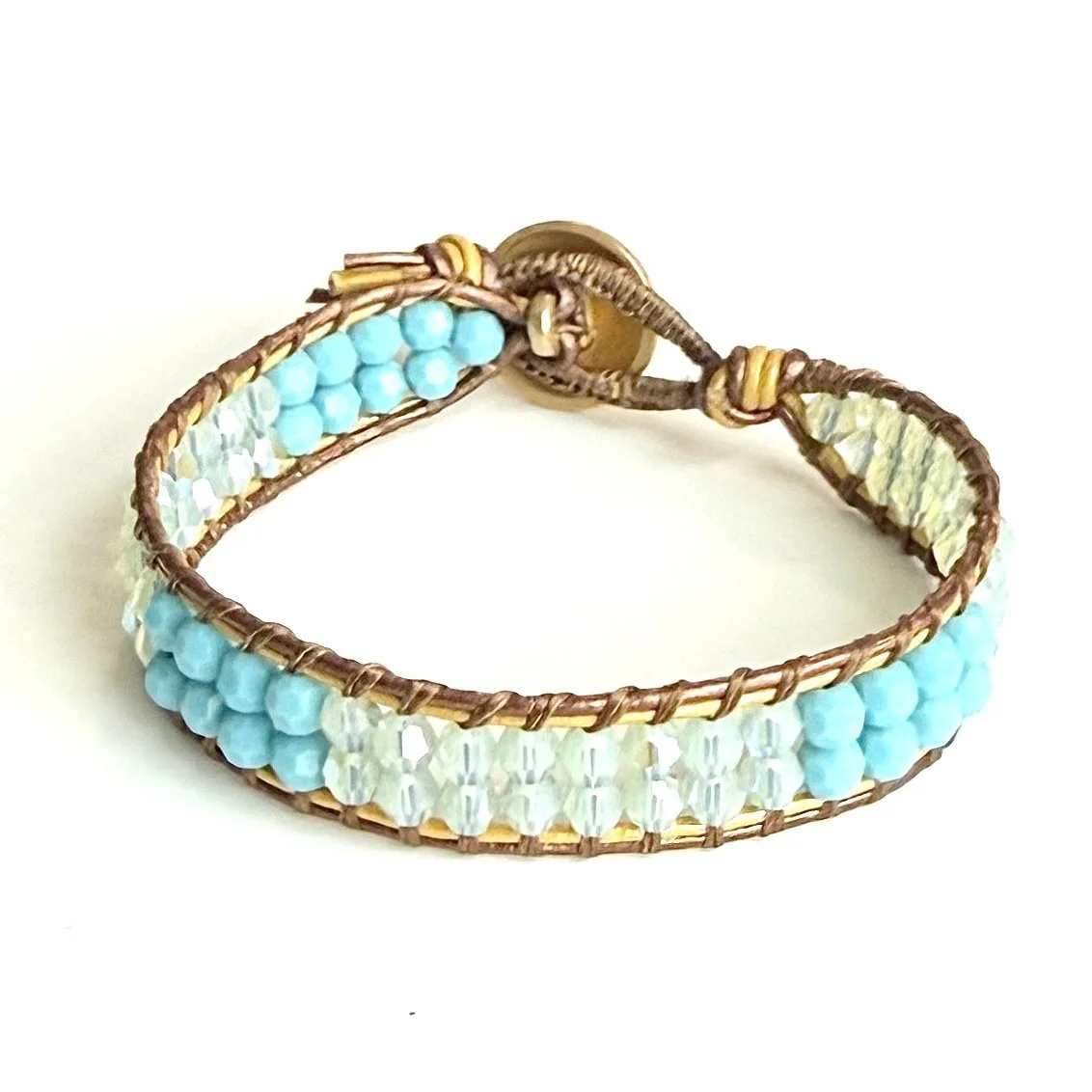 Swarovski Crystal Single Wrap Bracelet Bermuda