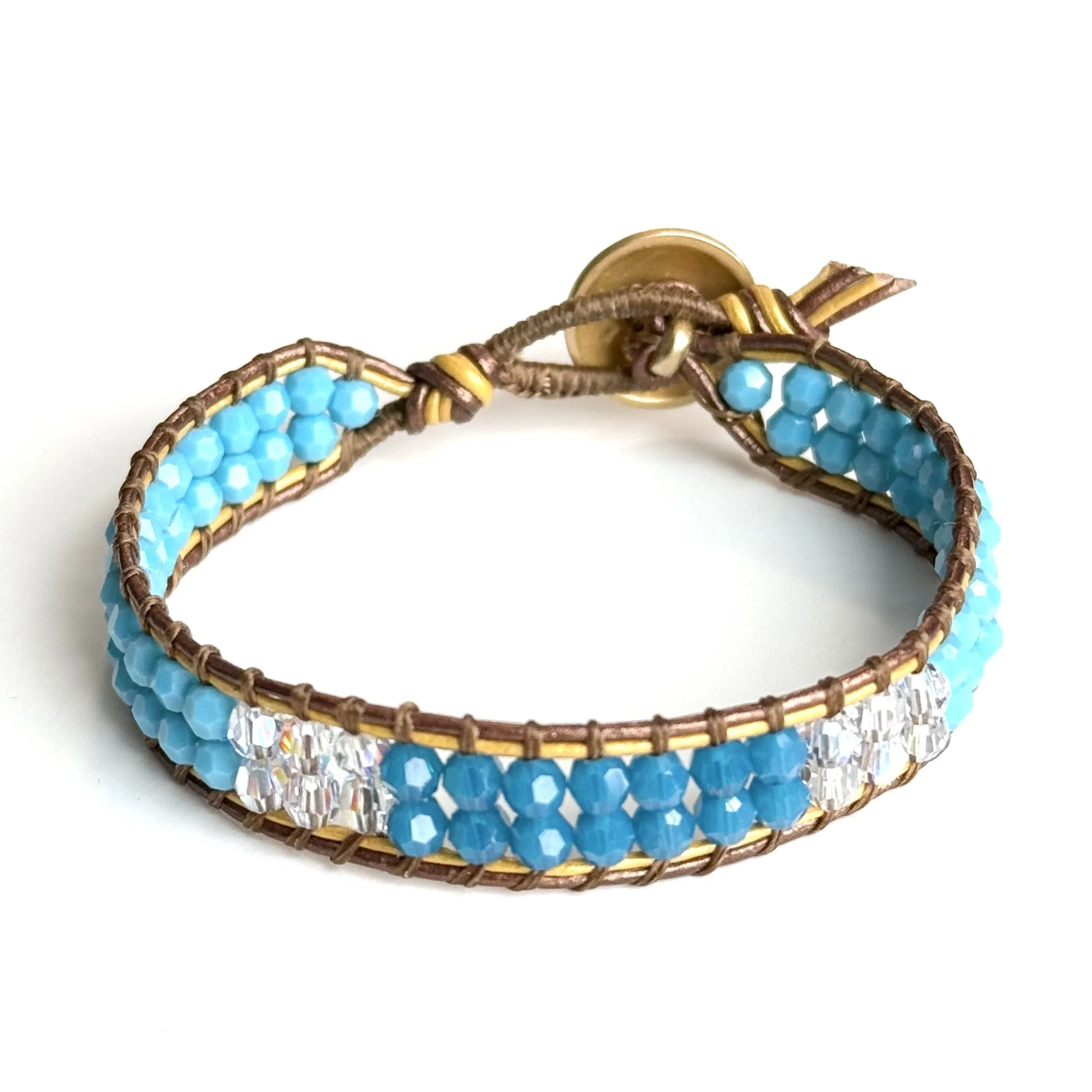 Swarovski Crystal Single Wrap Bracelet Ocean
