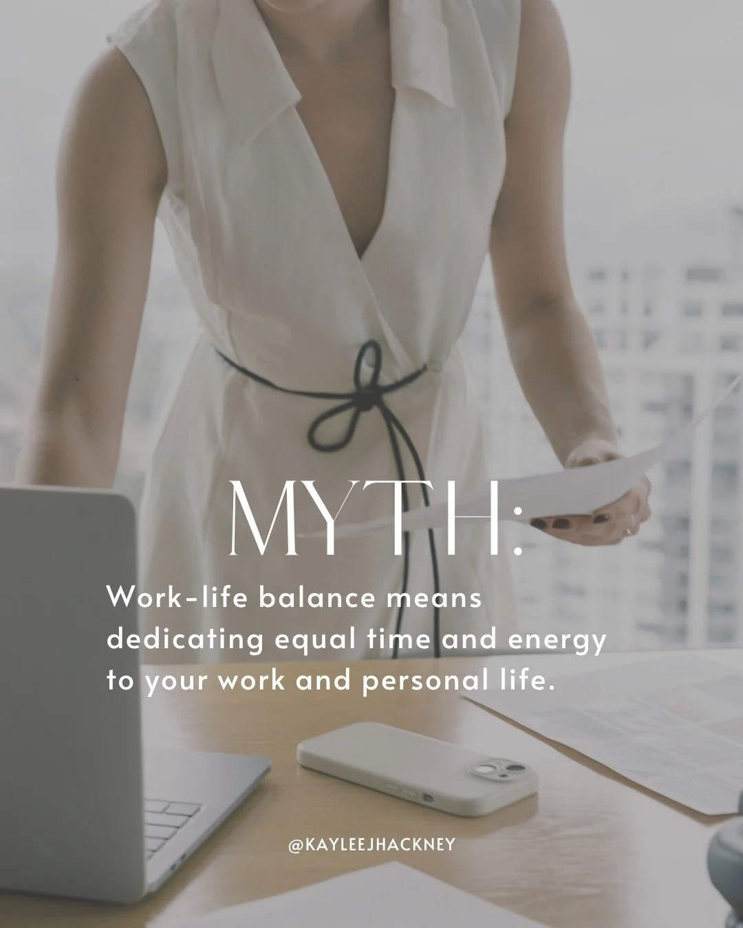 For a long time, I thought balance meant evenly splitting my time and energy between work and life.

I wanted to be fully present at work, fully present at home, consistently productive, well-rested, organized, available, and calm every single day.

