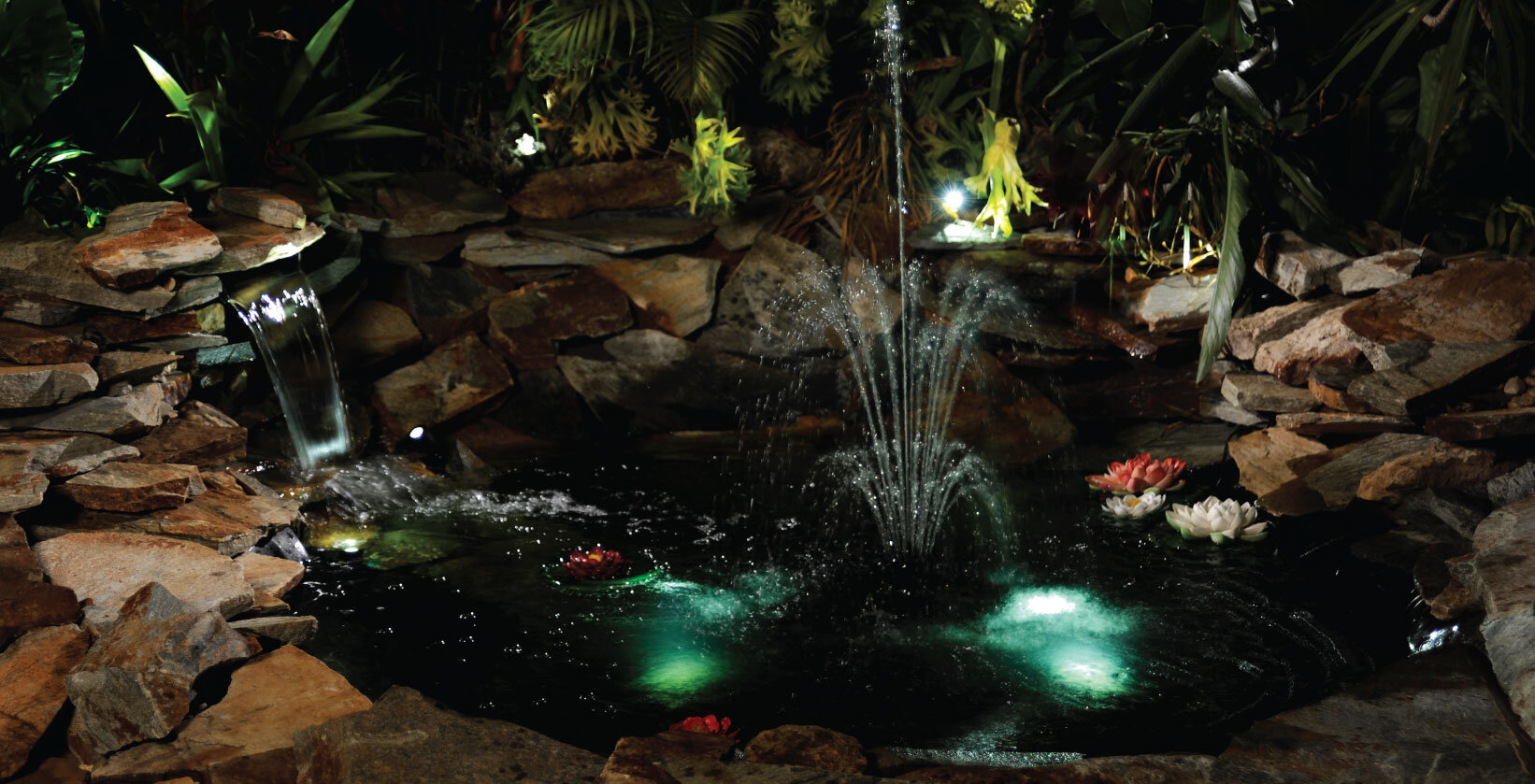 3 Underwater garden Pond Fountain spot Lights koi pond With sensor ! 