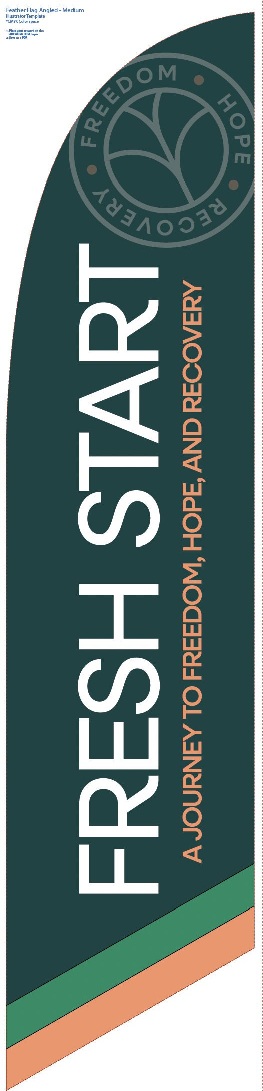 On-site feather flag used to clearly identify location and improve visibility.