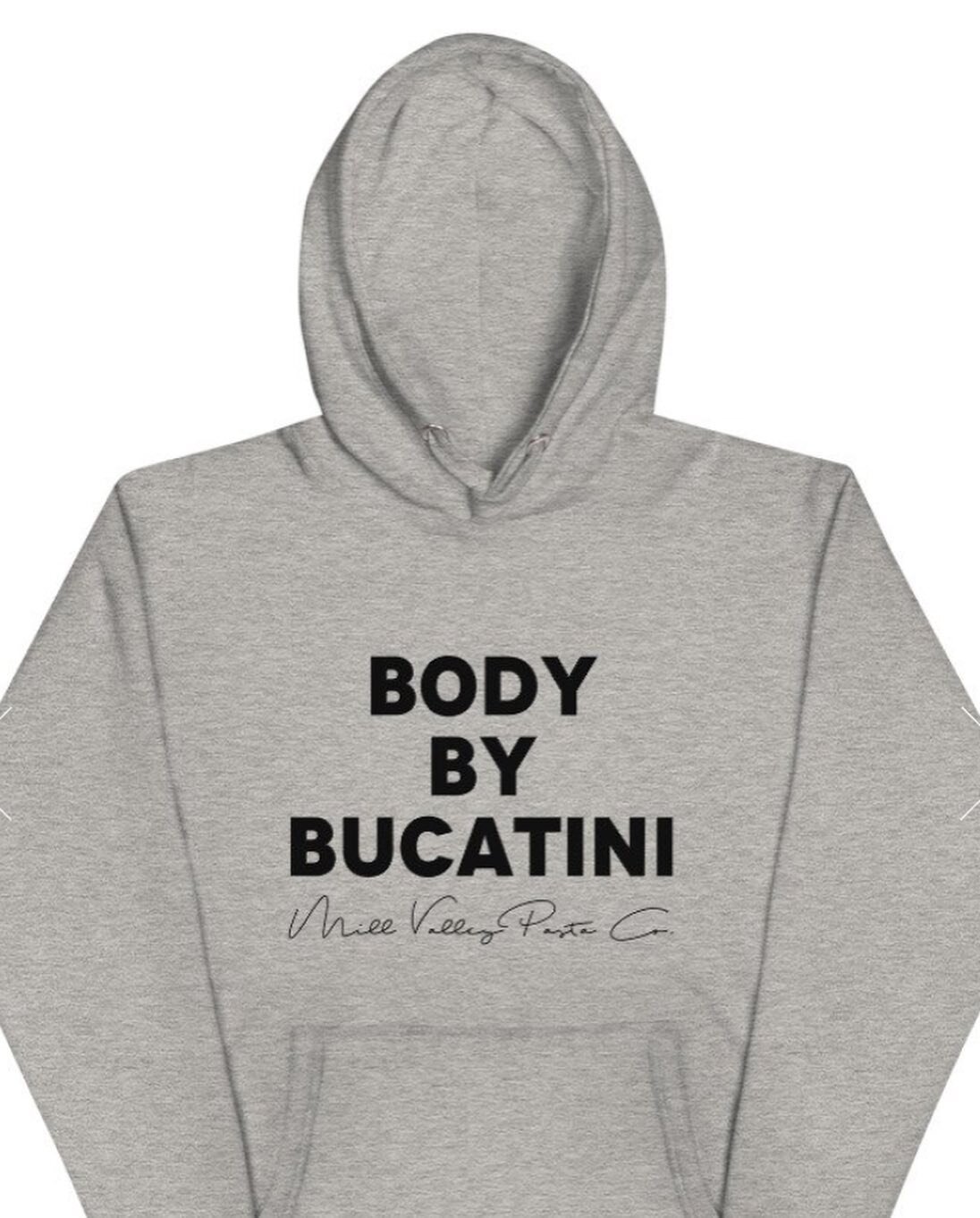 Mill Valley Pasta merch has landed!  Show off your love for all things pasta, prosciutto, burrata and bucatini related!  #pasta #bodybybucatini #burrata #carboholic