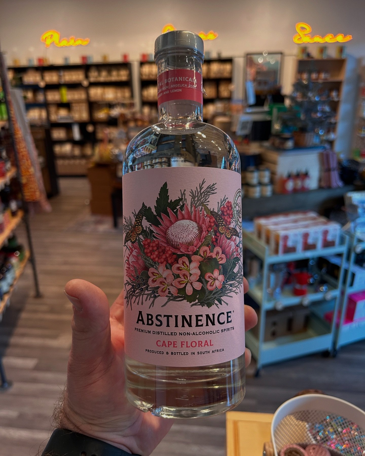 So excited to have these new absolute stunner N/A Spirits in the shop from @abstinence_spirits!  The Cape Malt is a peaty Smokey scotch / whiskey substitute that will match nicely with a large cube and a few Luxardo cherries!  And the Cape Floral, a 