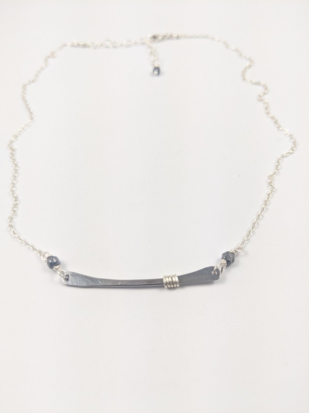 An Oxidized Sterling Bar Necklace, Choose 14kt Gold-filled or