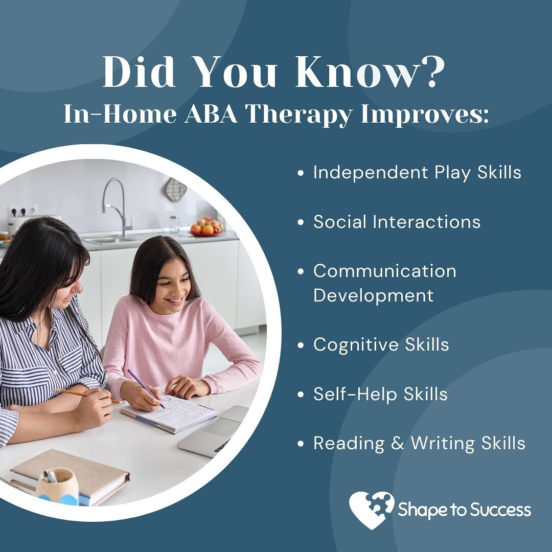 By learning skills in the natural environment, your child is likely to repeat those actions in settings outside the home.

#inhomeabatherapy #inhometherapy #ShapetoSuccess #tintonfalls #autismnj #monmouthcountynj #aba #abatherapist #abatherapyworks #
