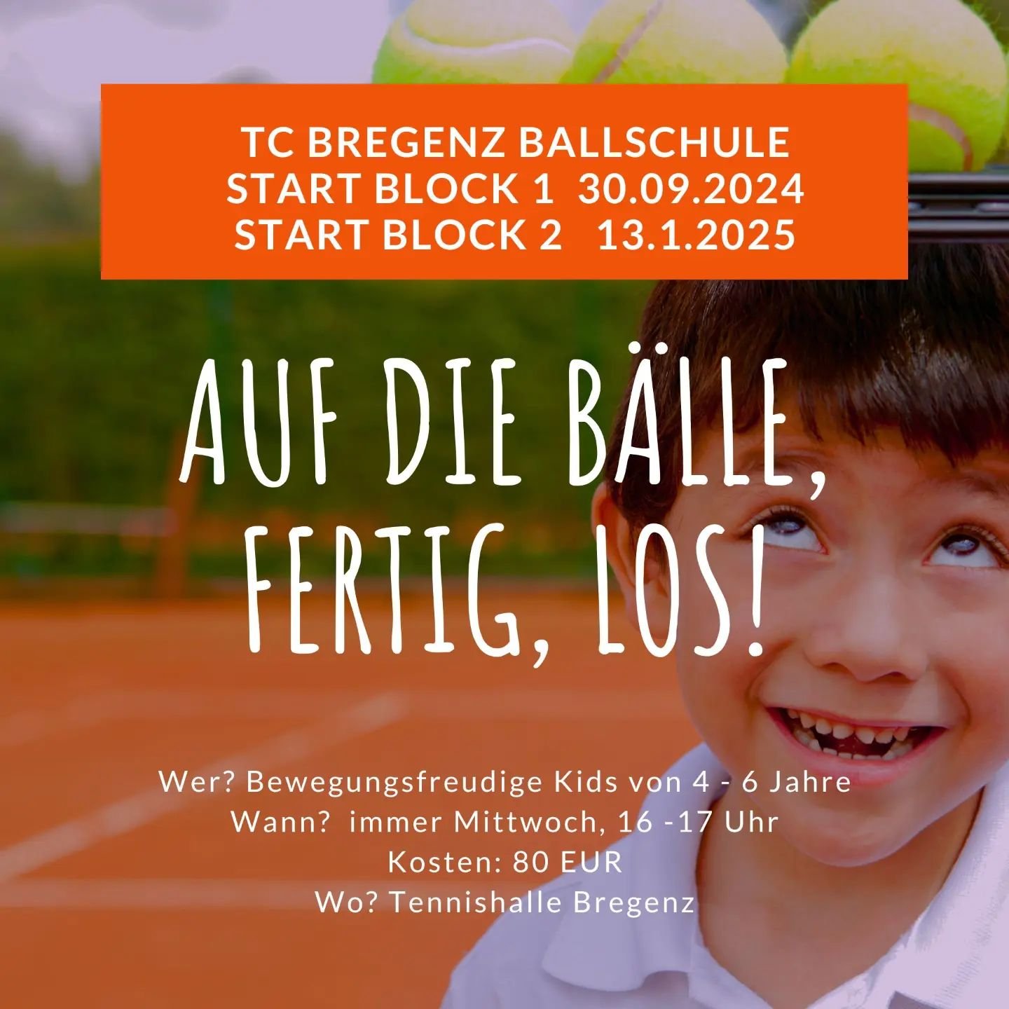 JETZT ANMELDEN F&Uuml;R WINTER BALLSCHULE! 🎾🎾🎾

Der perfekt Start f&uuml;r eine lebenslange Liebe zum Tennis
Bei unserer Ballschule geht es vor allem darum, die Freude an Bewegung und am Ball ganz spielerisch zu vermitteln und die motorische Entwi