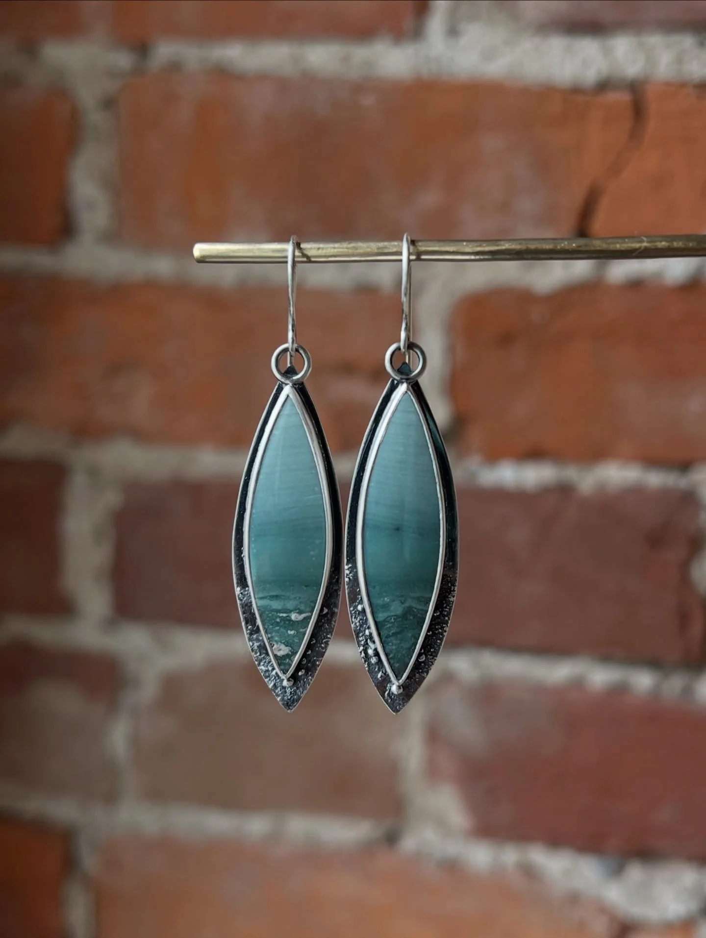 These Jasper dangles remind me of a stormy day on the water. They&rsquo;re available now on my website!