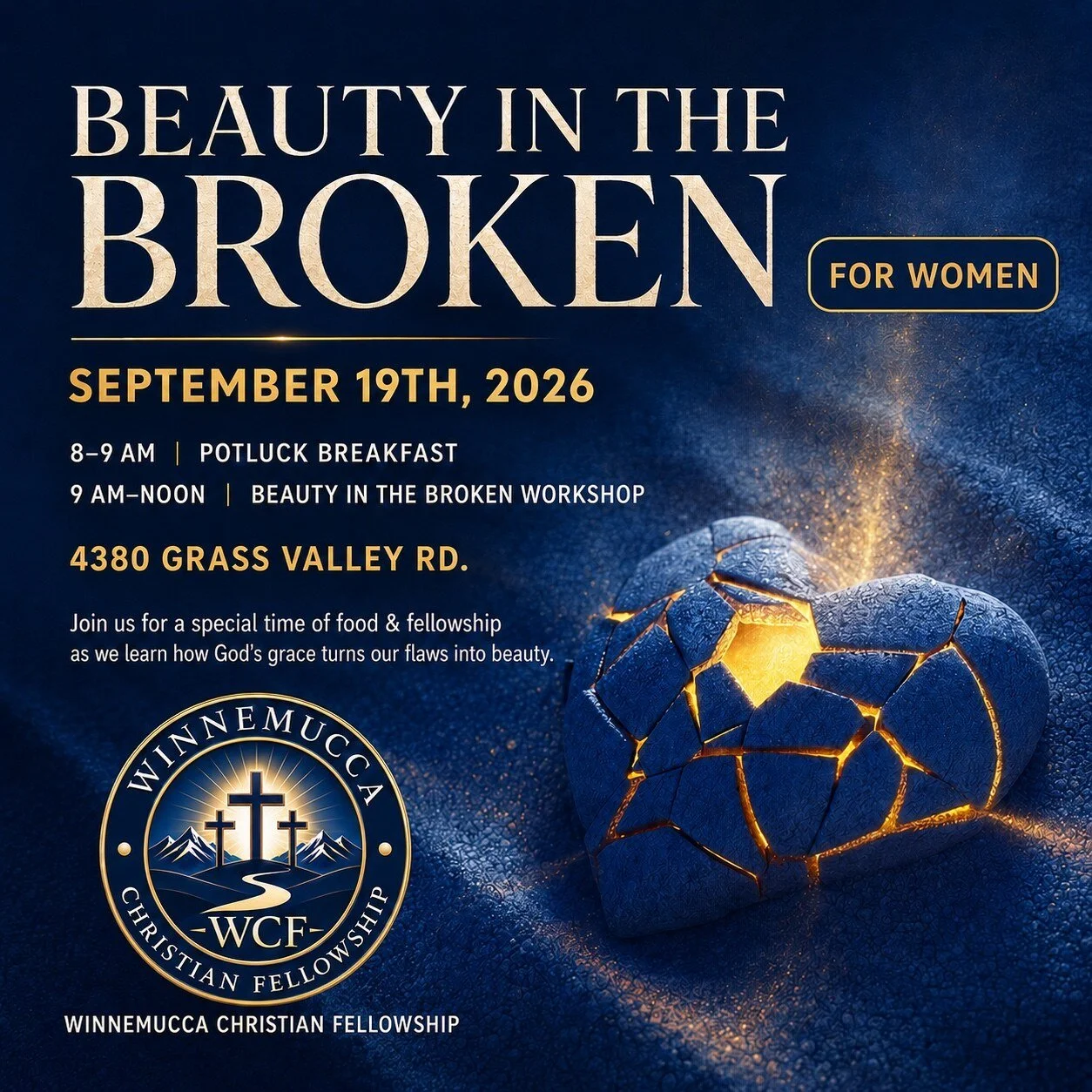Beauty in the Broken women's workshop at Winnemucca Christian Fellowship on September 19, 2026