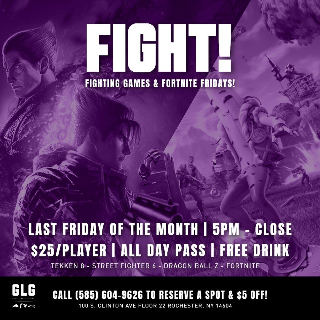 TONIGHT! Join us for a Fortnite 1v1s and some Fighting Games! This event is open to all ages, come compete, win prizes, or just play for fun. #Rochester #rochesterny #Rochesternewyork #roc #rocny