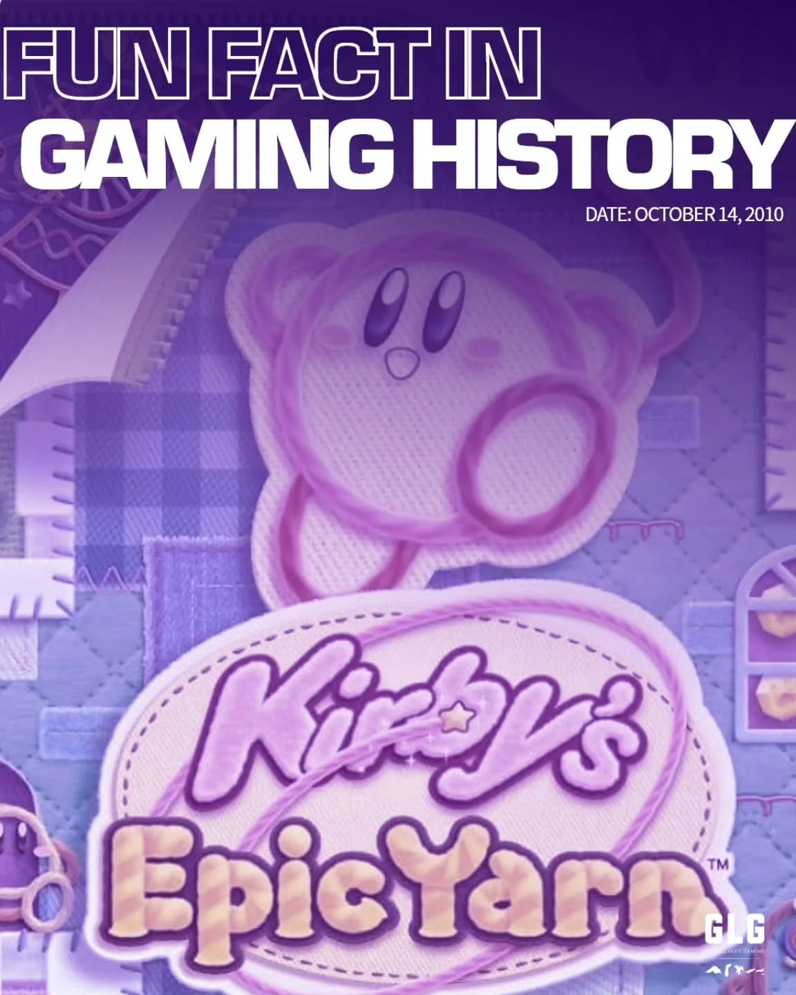 15 years ago today, Kirby's Epic Yarn was released for the Nintendo Wii! 🧶
Many of us at GLG played this game growing up, so just learning that fact made us feel old 😵‍💫 
Kirby's Epic Yarn is one of only two Kirby games in which it is imposs
