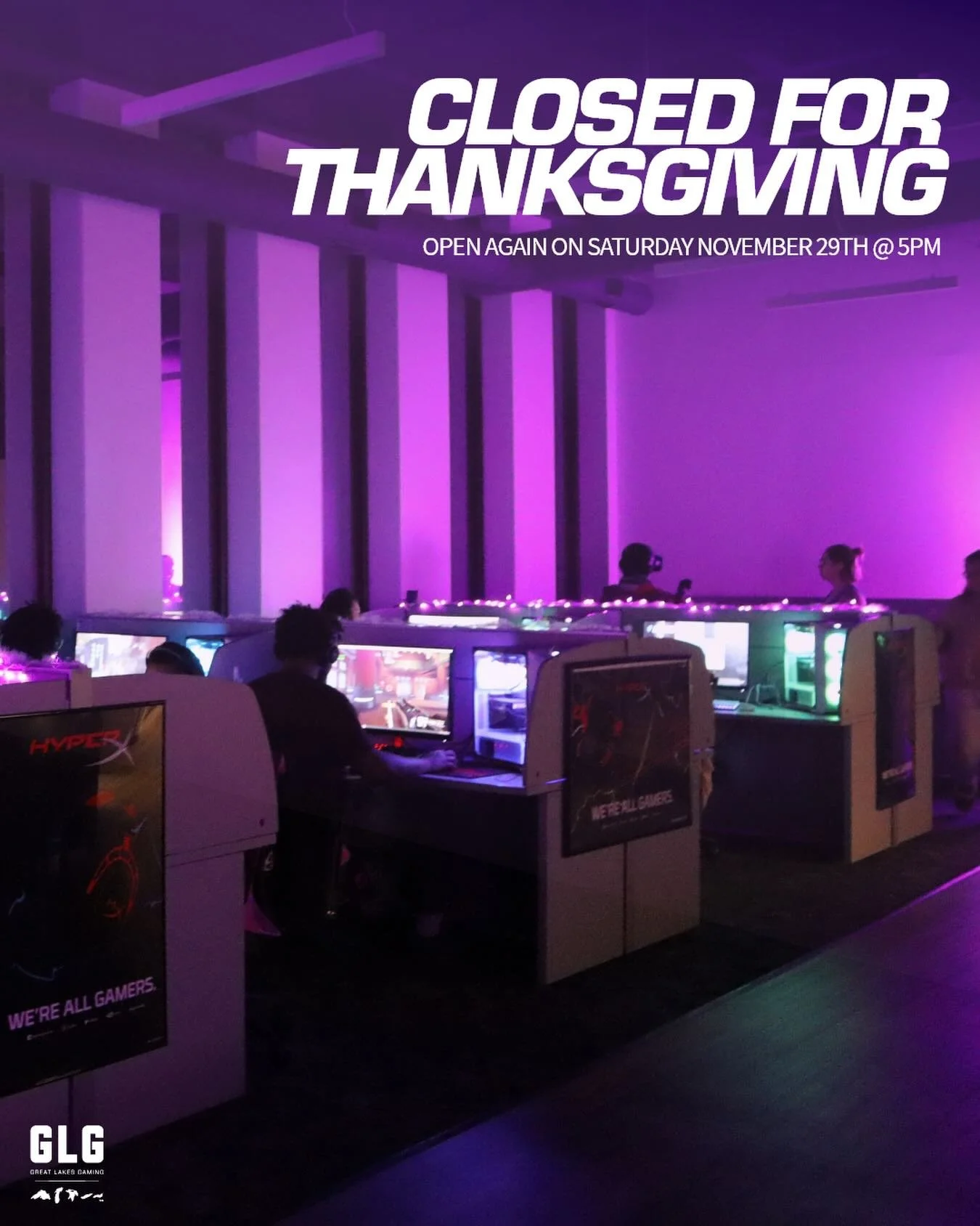 Happy Thanksgiving! 🦃 

We are closed today and tomorrow to spend time with friends and family. We look forward to seeing you again Saturday when we open at 5pm!