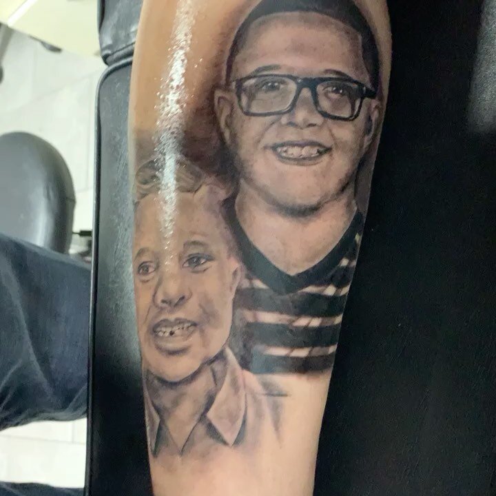 And that makes all three brothers #portraits #tattoo #tattoos #blackandgrey #blackandgreytattoo #Houston #houstontx #houstontattooartist #slangingink