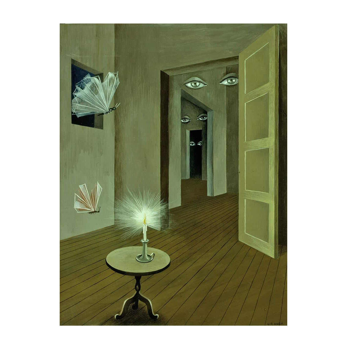  “Insomnia I”, 1947. Gouache on paper by Remedios Varo 