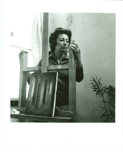  Kati Horna,  Remedios Varo At Her Easel , Gelatin silver print. Mexico, 1963    